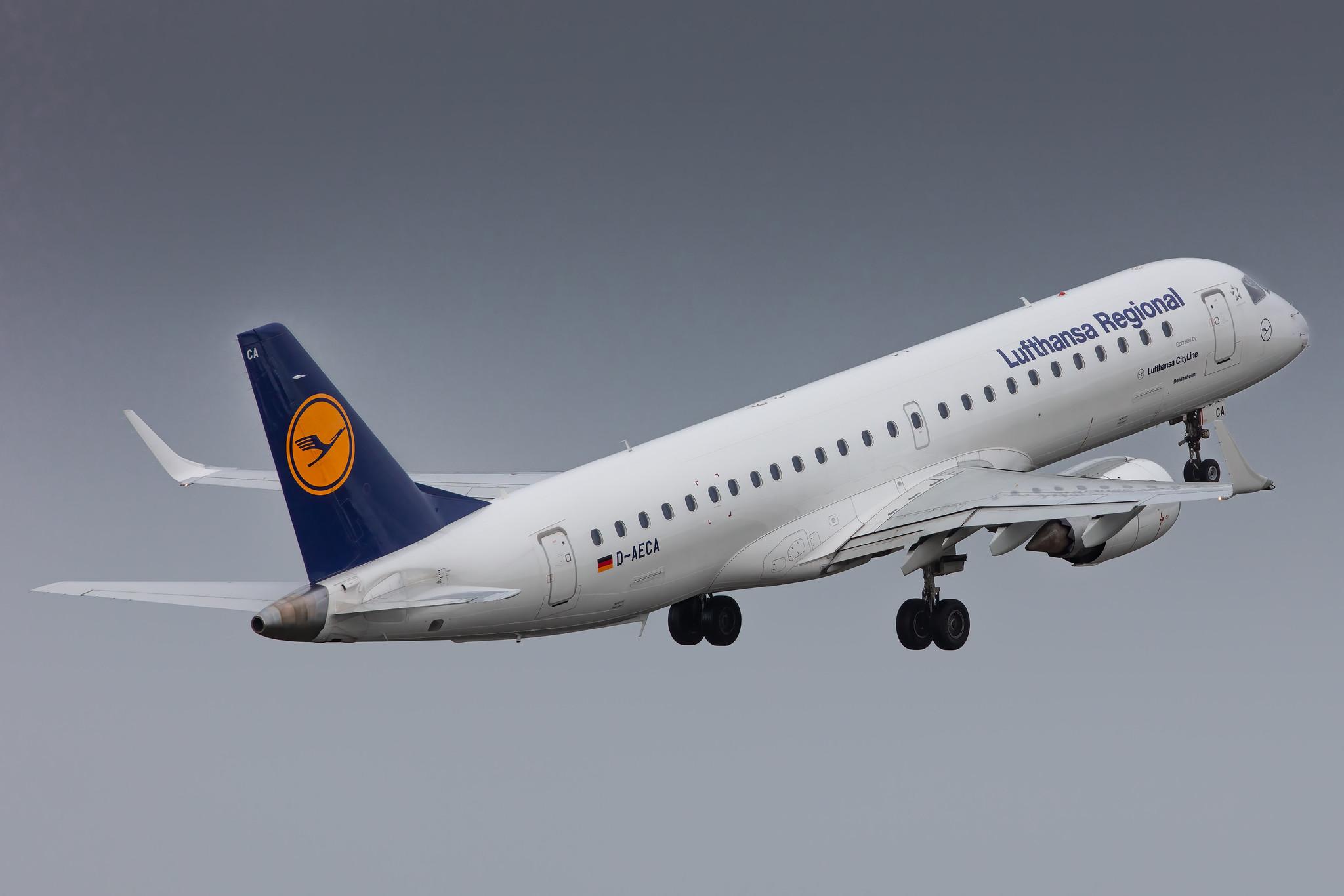 Hamburg Airport: Lufthansa (LH / DLH) | Operator: Lufthansa CityLine |  Embraer E190LR E190 | D-AECA | MSN 19000327