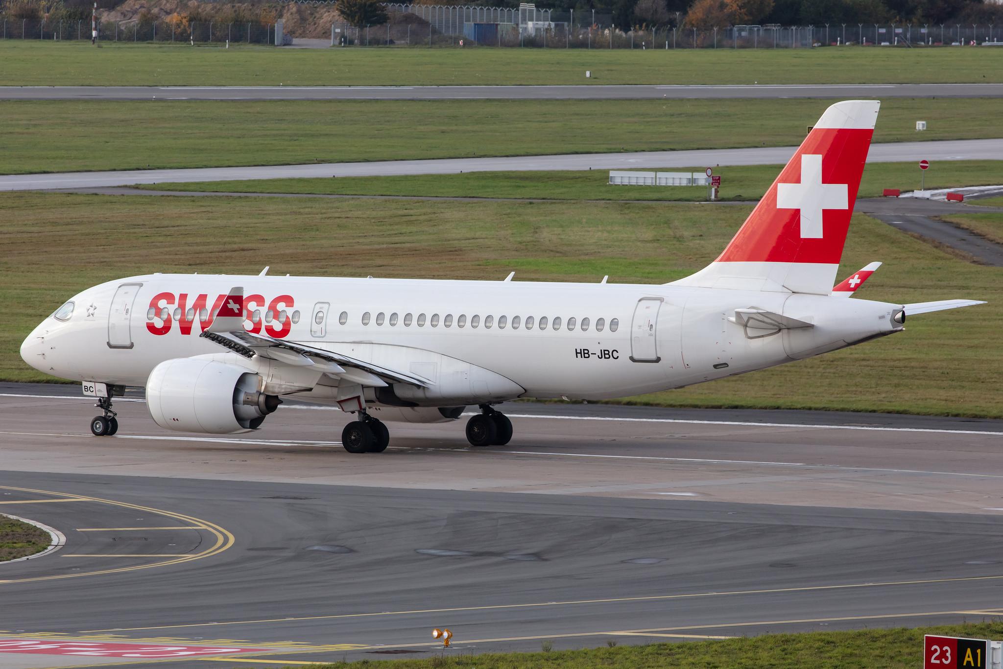 Hamburg Airport: Swiss (LX / SWR) |  Airbus A220-100 BCS1 | HB-JBC | MSN 50012