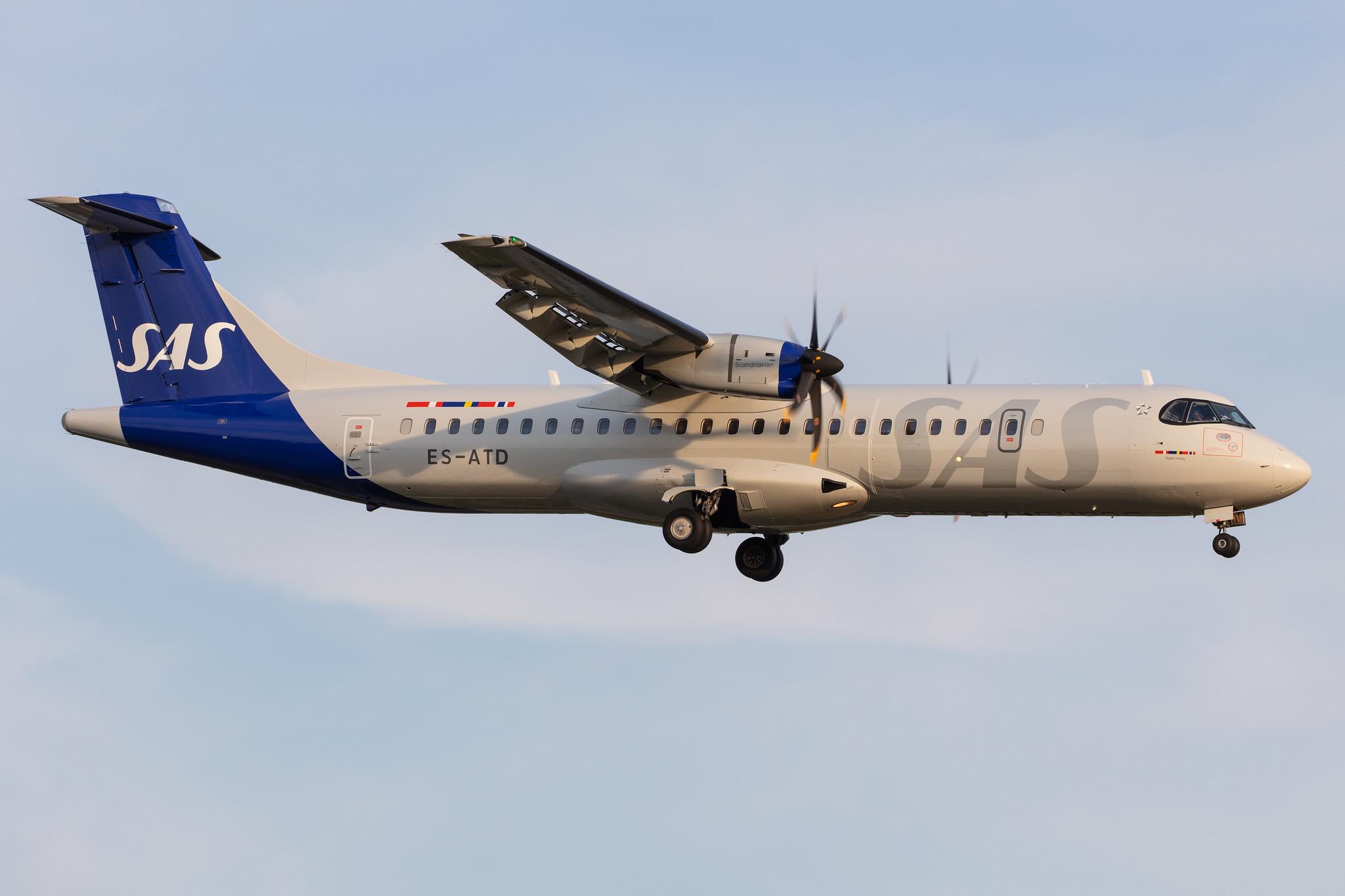 Hamburg Airport: SAS (SK / SAS) | Operator: Xfly |  ATR 72-600 AT76 | ES-ATD | MSN 1165