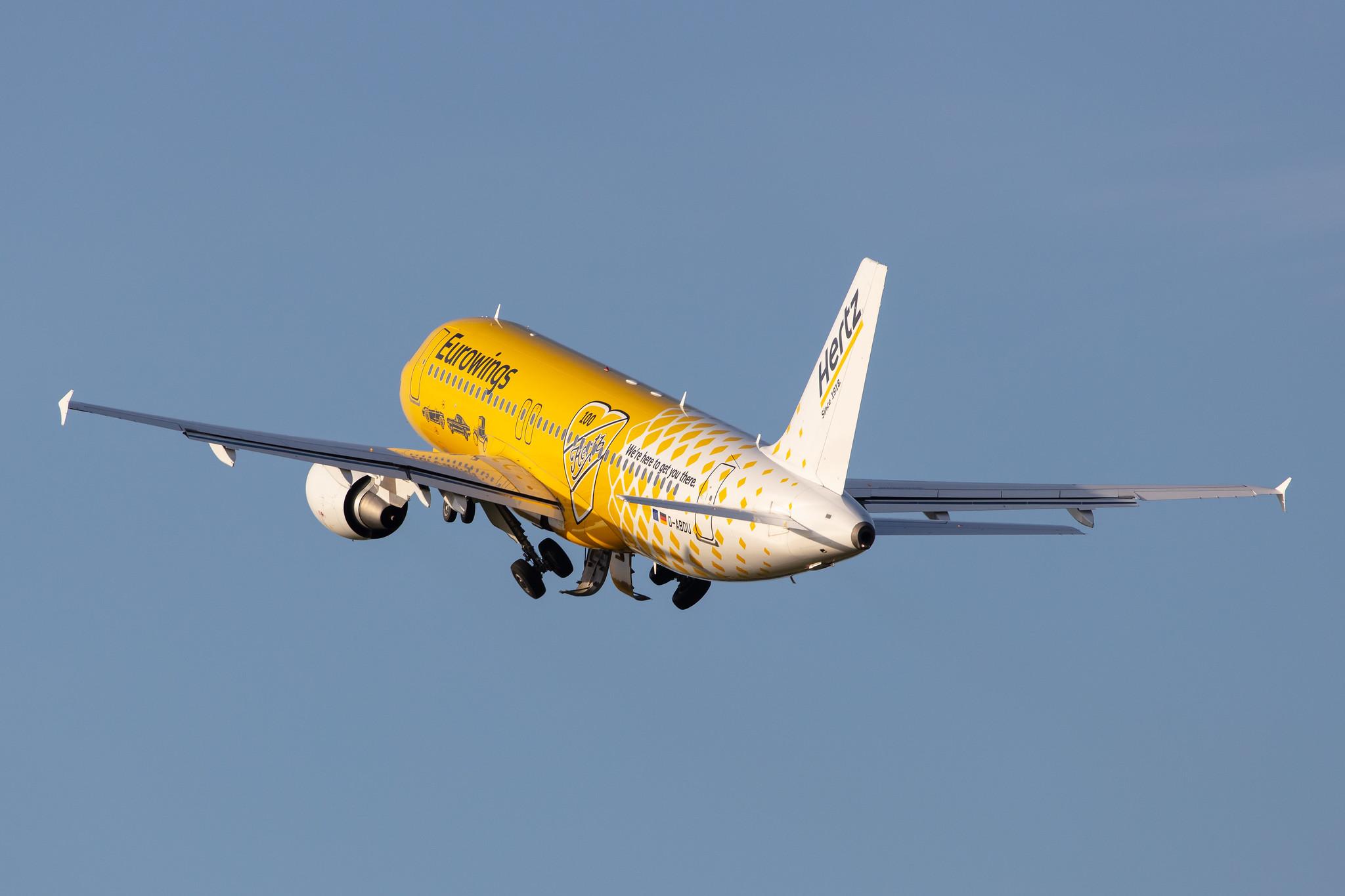 Hamburg Airport: Eurowings (EW / EWG) |  Livery: Hertz Livery |  Airbus A320-214 A320 | D-ABDU | MSN 3516