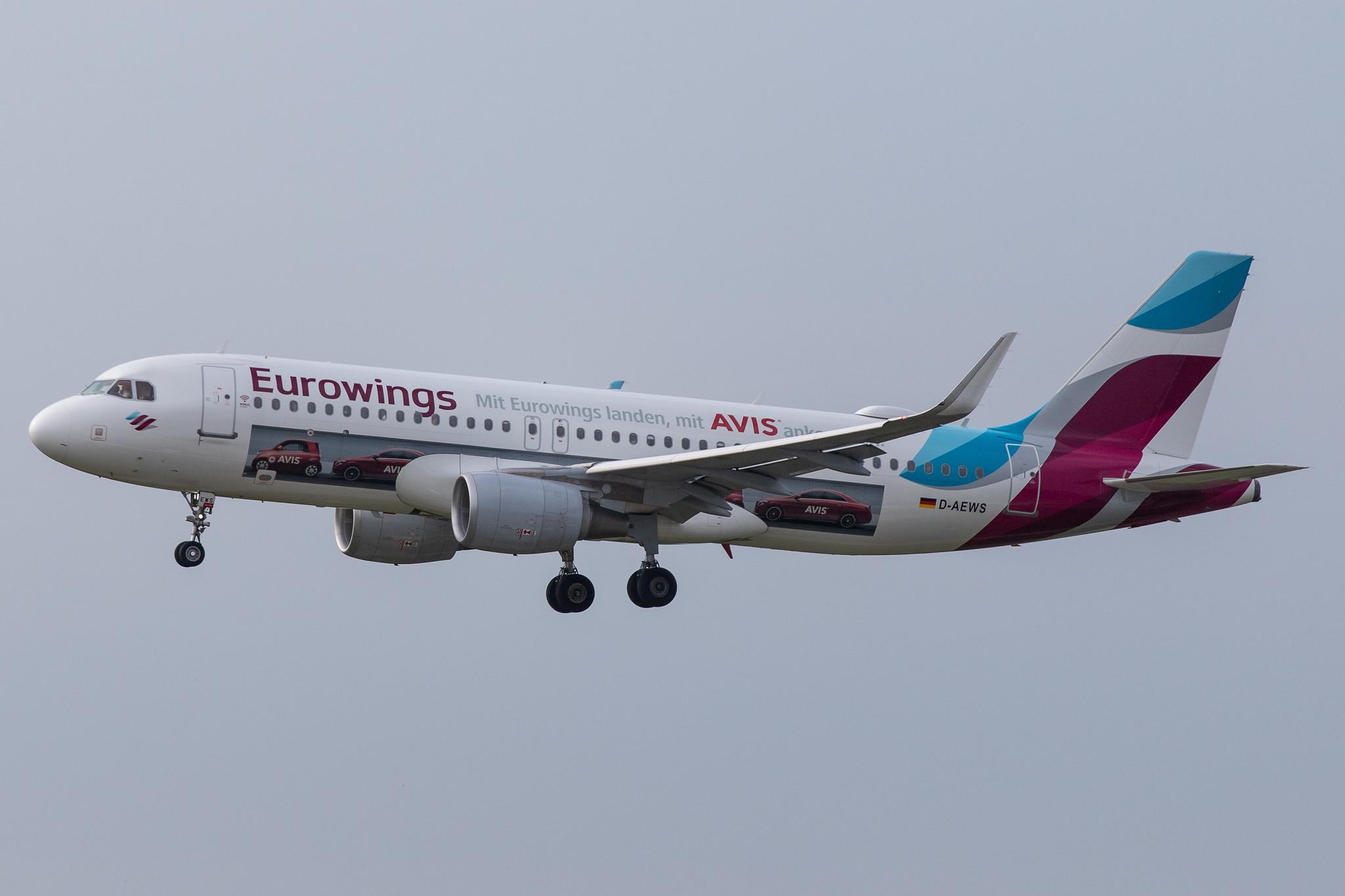 Hamburg Airport: Eurowings (EW / EWG) |  Livery: AVIS Livery |  Airbus A320-214 A320 | D-AEWS | MSN 7439
