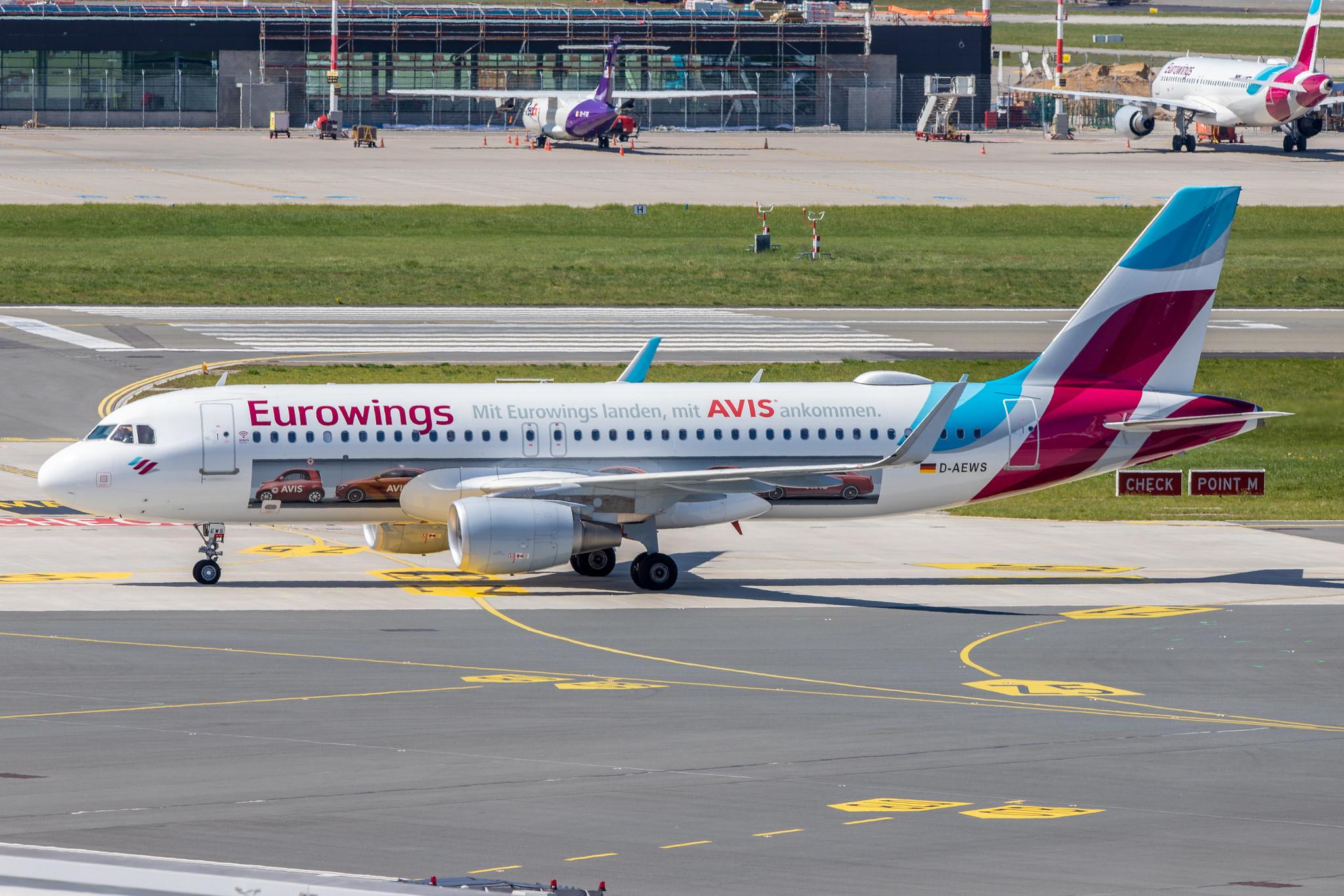 Hamburg Airport: Eurowings (EW / EWG) |  Livery: AVIS Livery |  Airbus A320-214 A320 | D-AEWS | MSN 7439