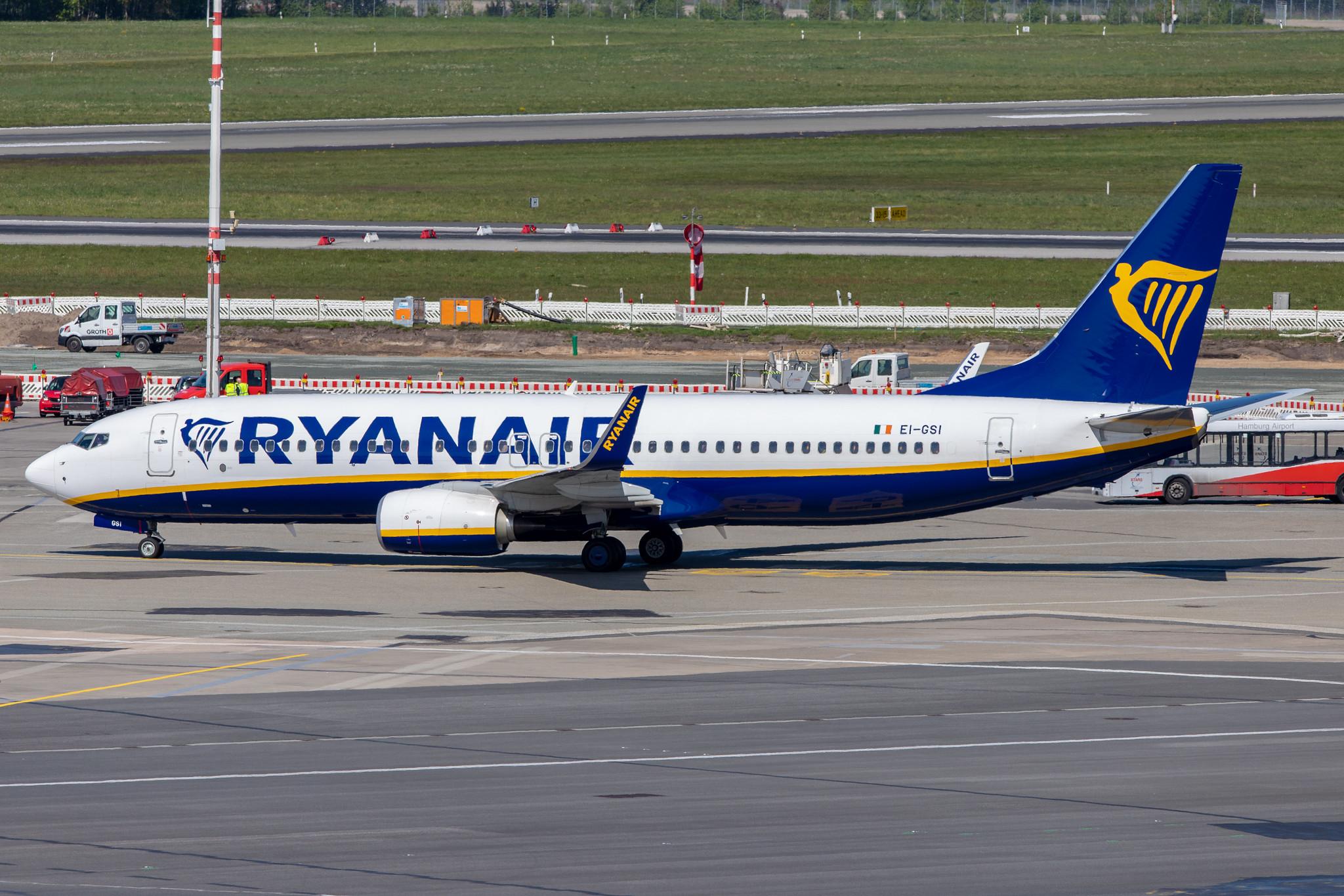 Hamburg Airport: Ryanair (FR / RYR) |  Boeing 737-8AS B738 | EI-GSI | MSN 44848
