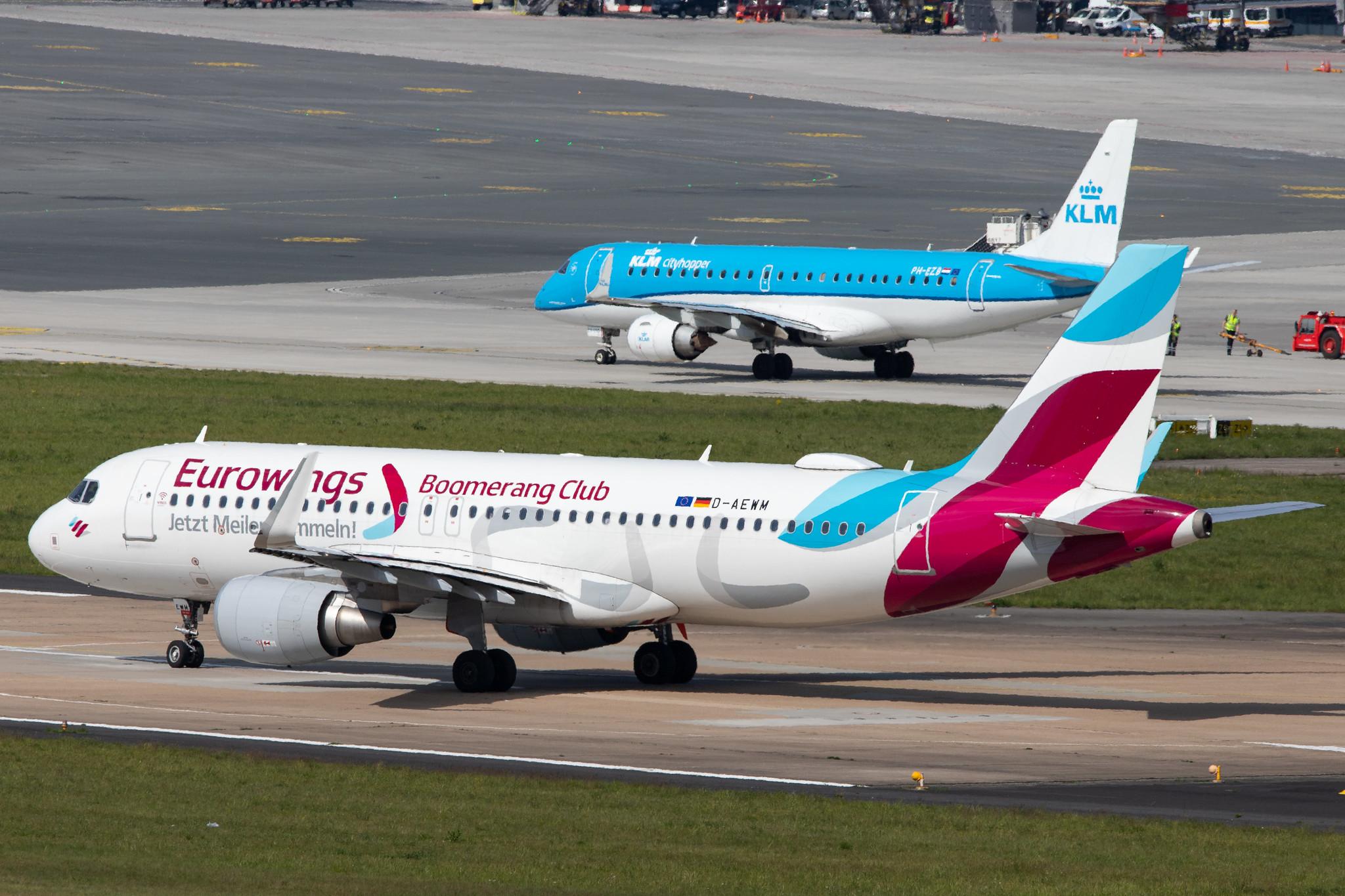 Hamburg Airport: Eurowings (EW / EWG) |  Livery: Boomerang Club Livery |  Airbus A320-214 A320 | D-AEWM | MSN 7259