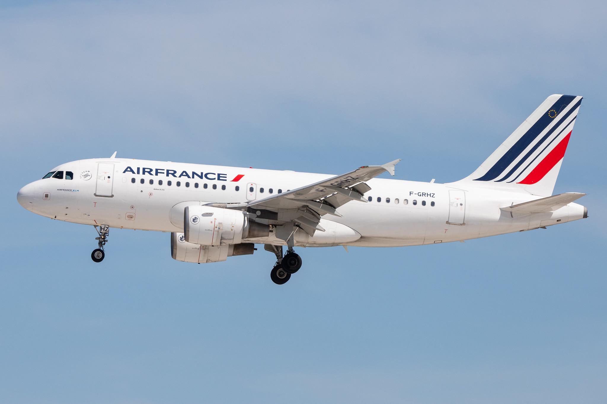 Hamburg Airport: Air France (AF / AFR) |  Airbus A319-111 A319 | F-GRHZ | MSN 1622