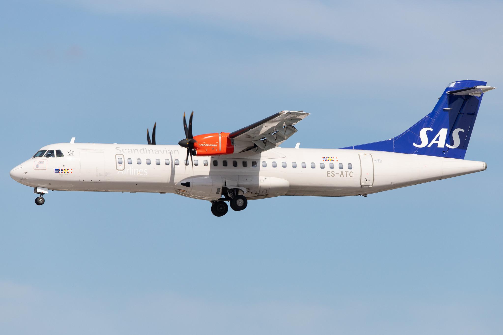 Hamburg Airport: SAS (SK / SAS) | Operator: Xfly |  ATR 72-600 AT76 | ES-ATC | MSN 1164