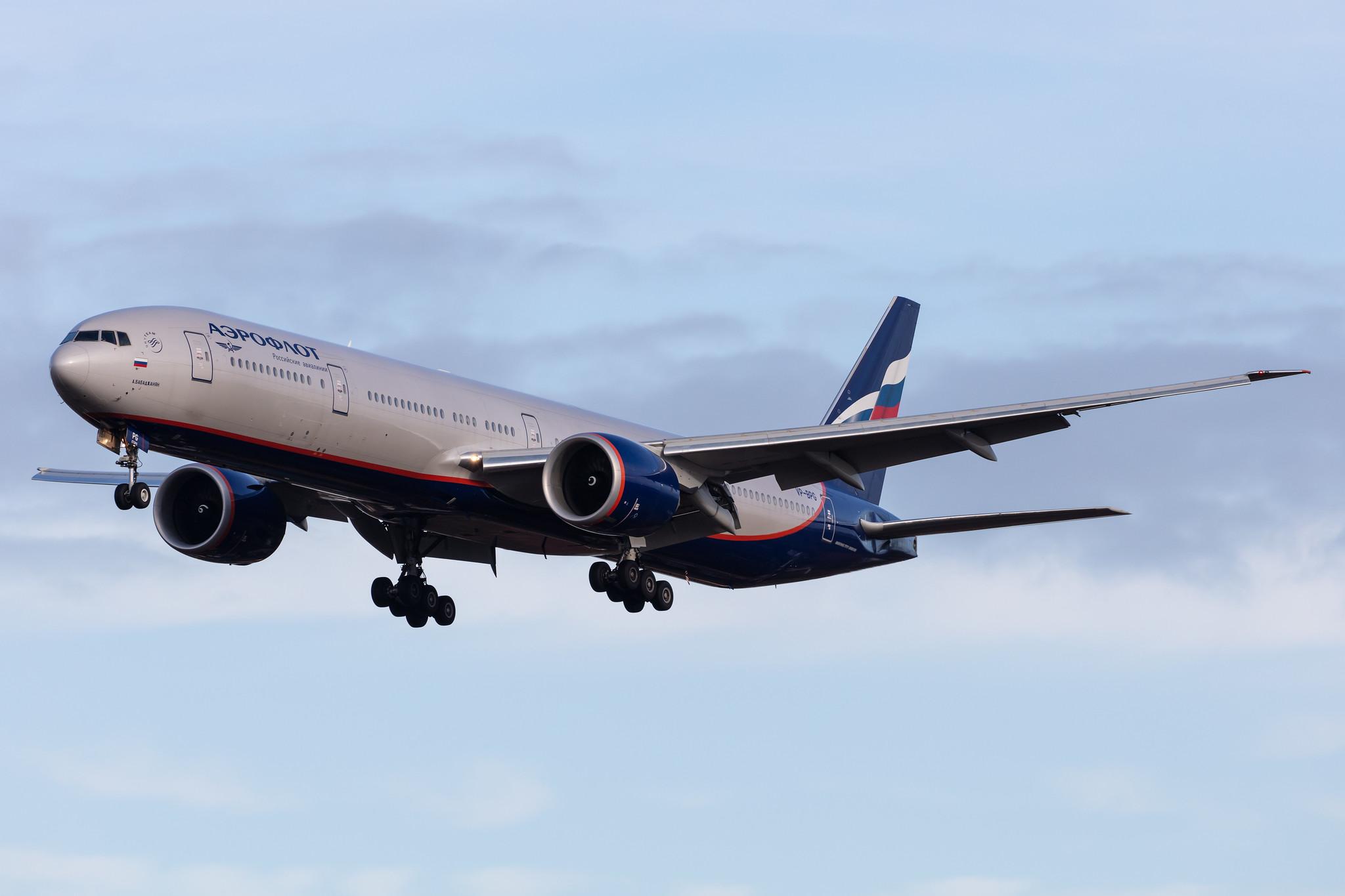 Hamburg Airport: Aeroflot (SU / AFL) |  Boeing 777-3M0(ER) B77W | VP-BPG | MSN 41693