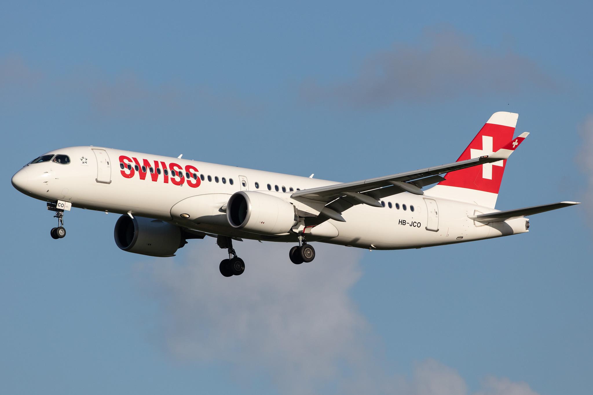 Amsterdam Airport Schiphol: Swiss (LX / SWR) |  Airbus A220-300 BCS3 | HB-JCO | MSN 55033