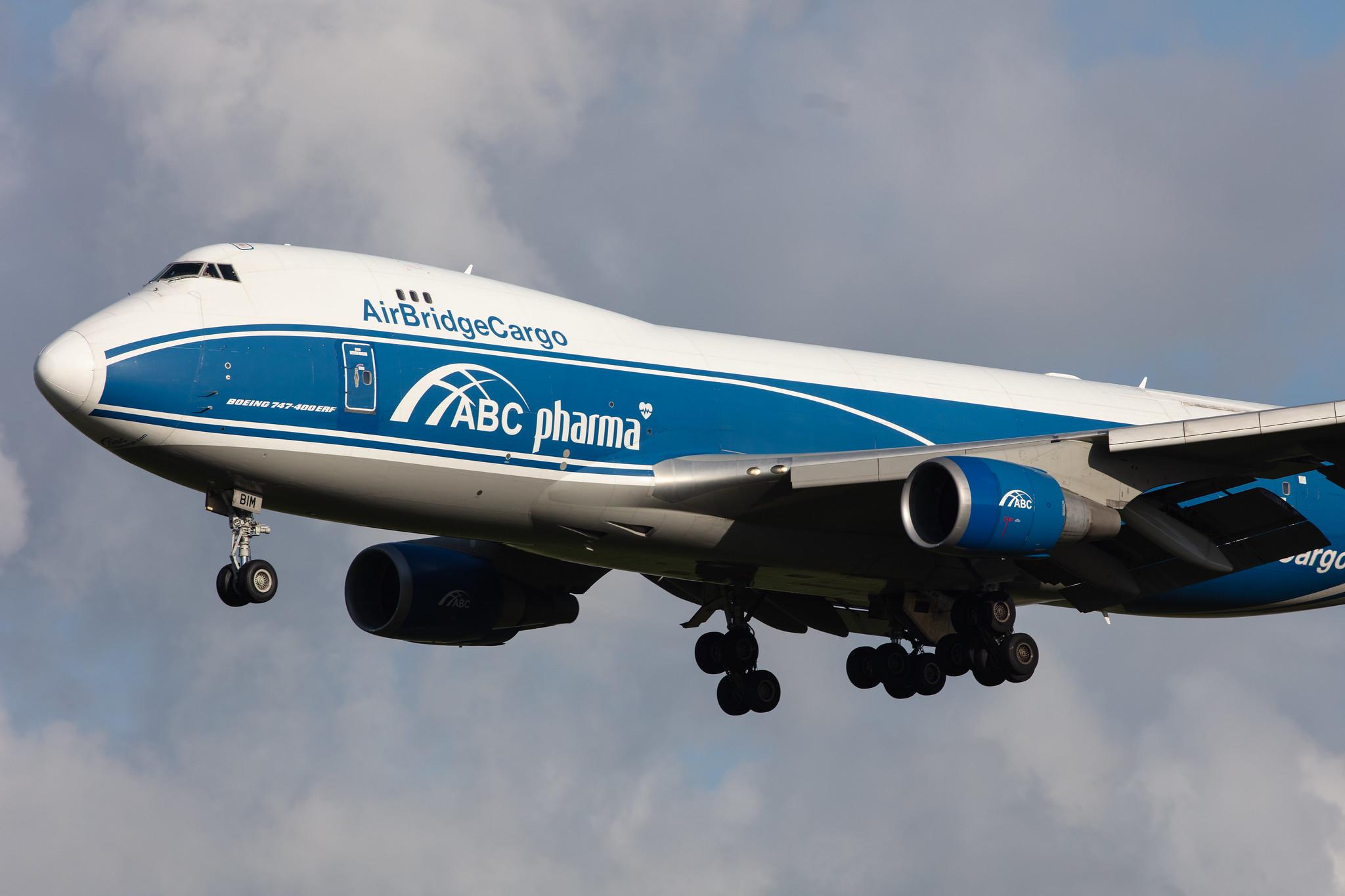 Amsterdam Airport Schiphol: AirBridgeCargo (RU / ABW) | Operator: AirBridgeCargo Airlines |  Boeing 747-4HAF(ER) B744 | VP-BIM | MSN 35237