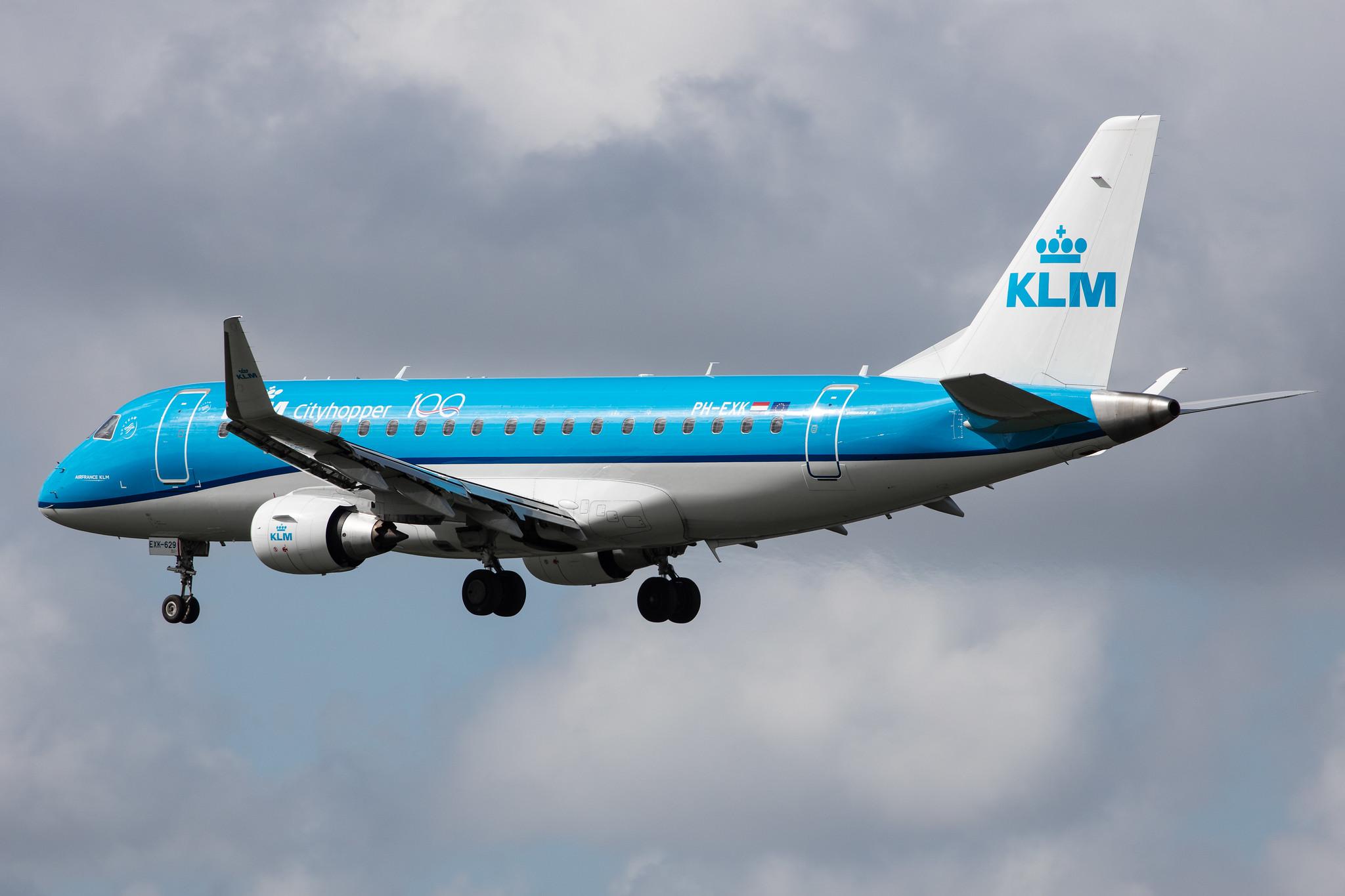 Amsterdam Airport Schiphol: KLM (KL / KLM) | Operator: KLM Cityhopper |  Embraer E175STD E75L | PH-EXK | MSN 17000629