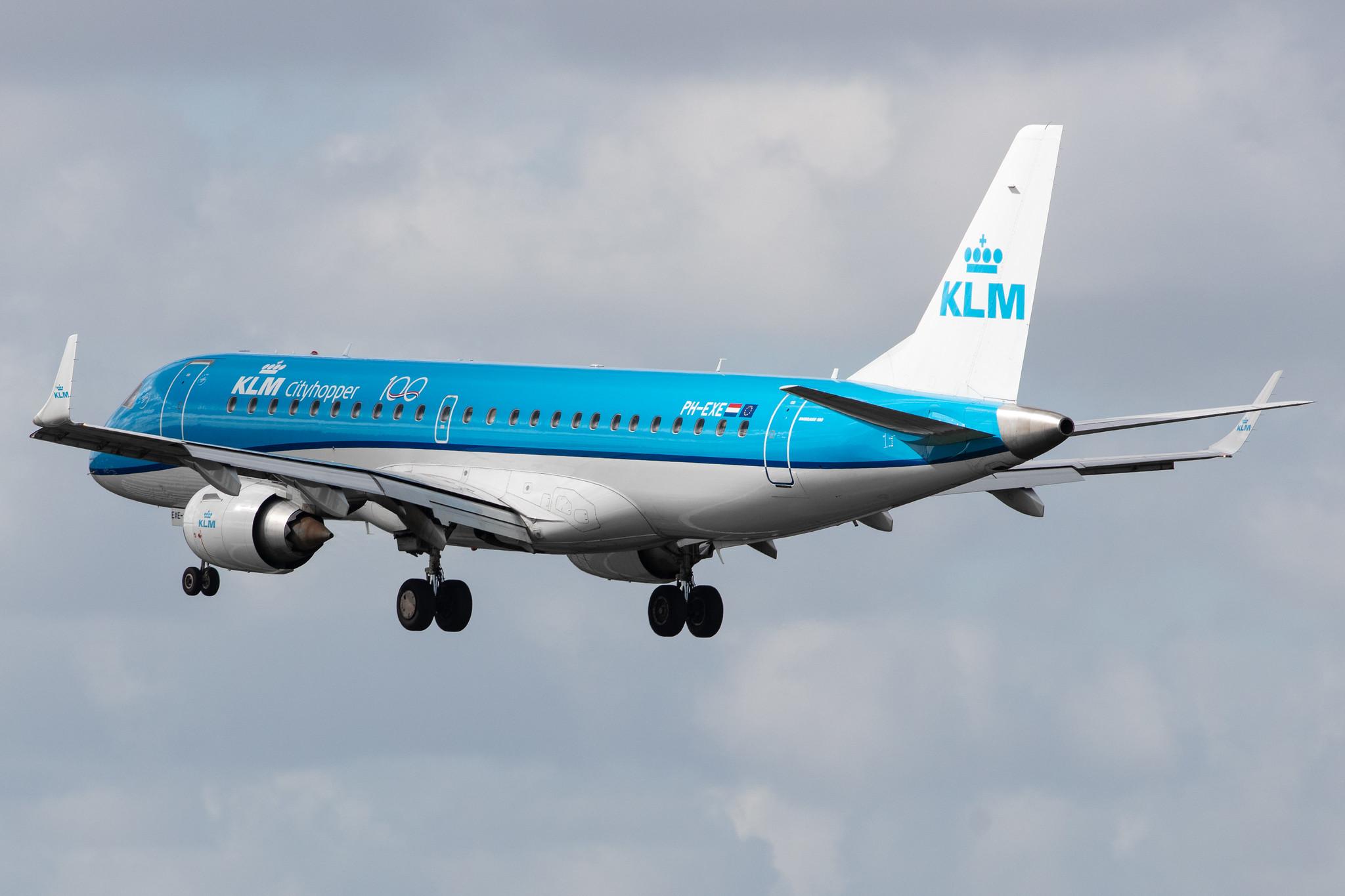 Amsterdam Airport Schiphol: KLM (KL / KLM) | Operator: KLM Cityhopper |  Embraer E190STD E190 | PH-EXE | MSN 19000687