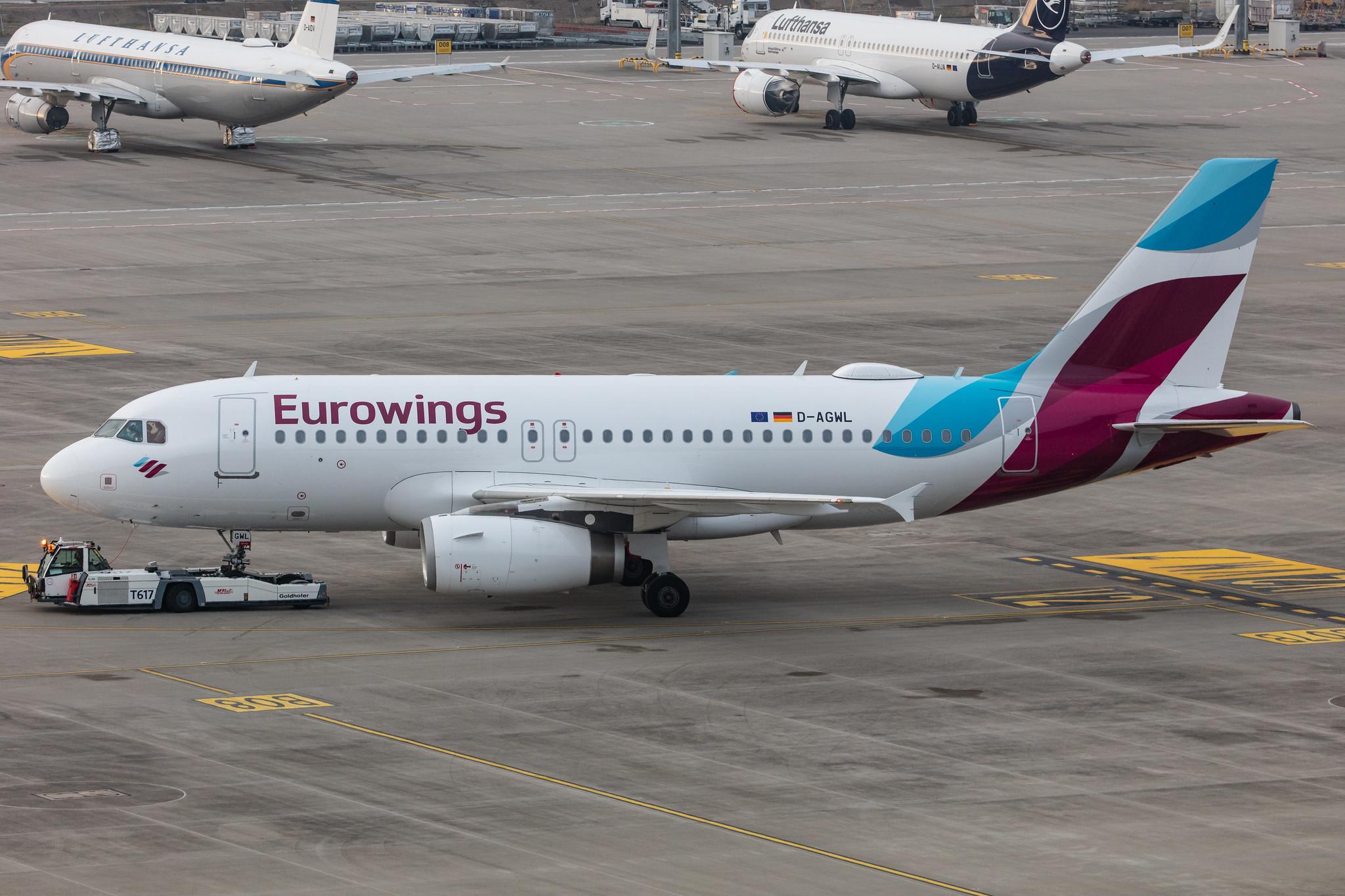 Flughafen Berlin Brandenburg: Eurowings (EW / EWG) |  Airbus A319-132 A319 | D-AGWL | MSN 3534