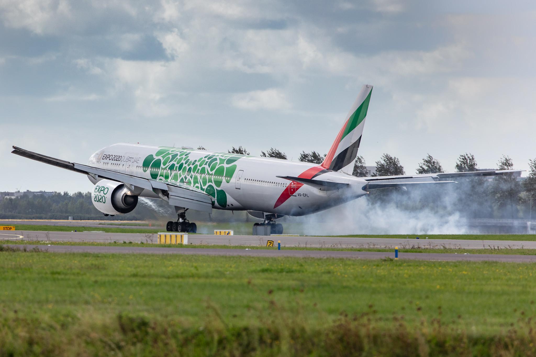 Amsterdam Airport Schiphol: Emirates (EK / UAE) |  Livery: Expo 2020 - Sustainability Livery |  Boeing 777-31H(ER) B77W | A6-EPL | MSN 42331
