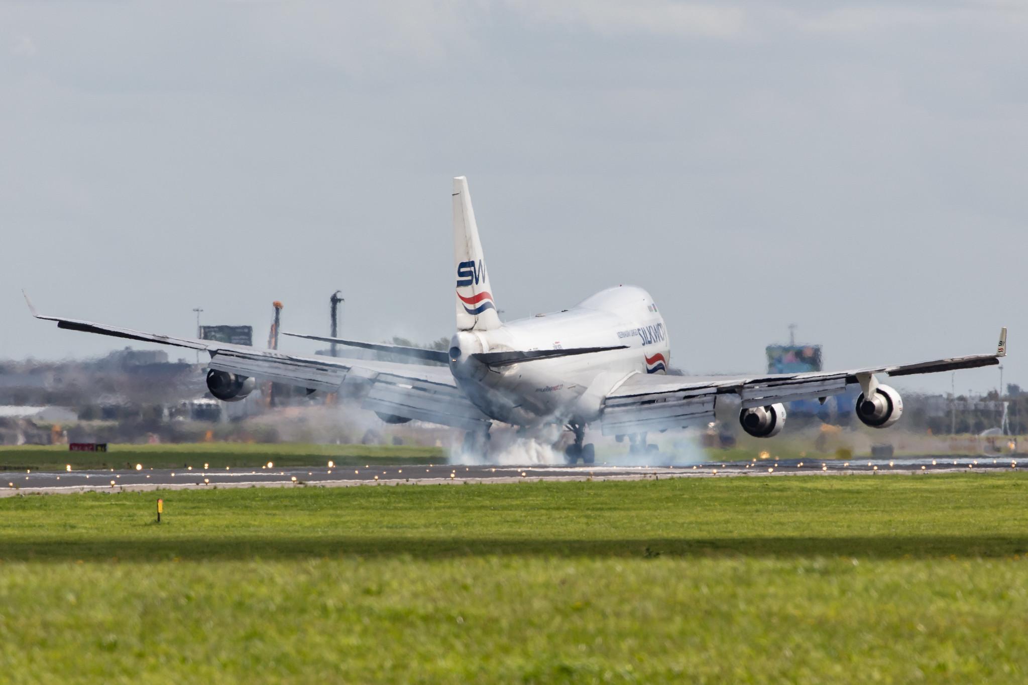Amsterdam Airport Schiphol: Silk Way West Airlines (7L / AZG) |  Boeing 747-4H6(F) B744 | VP-BCR | MSN 28434