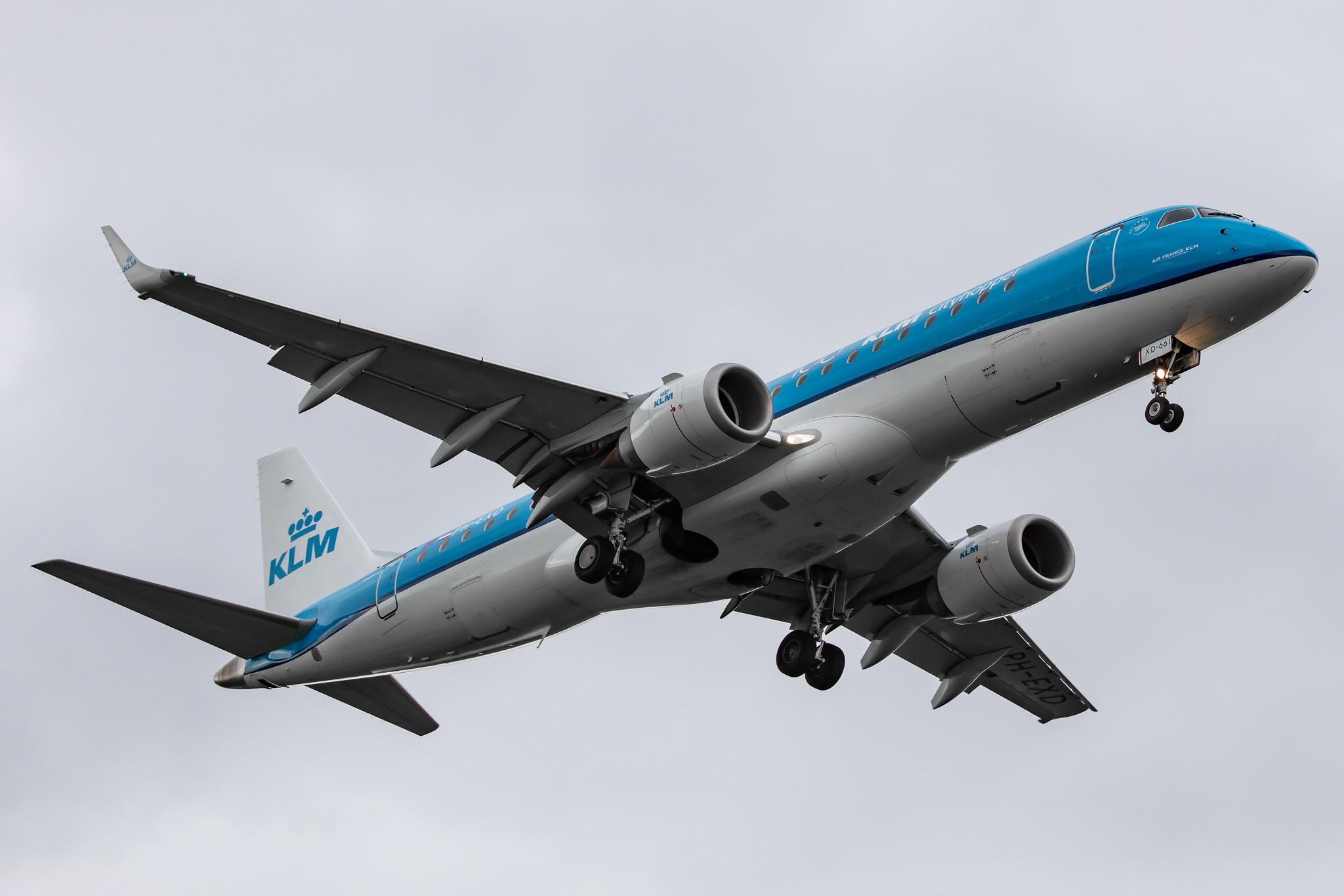 Amsterdam Airport Schiphol: KLM (KL / KLM) | Operator: KLM Cityhopper |  Embraer E190STD E190 | PH-EXD | MSN 19000661