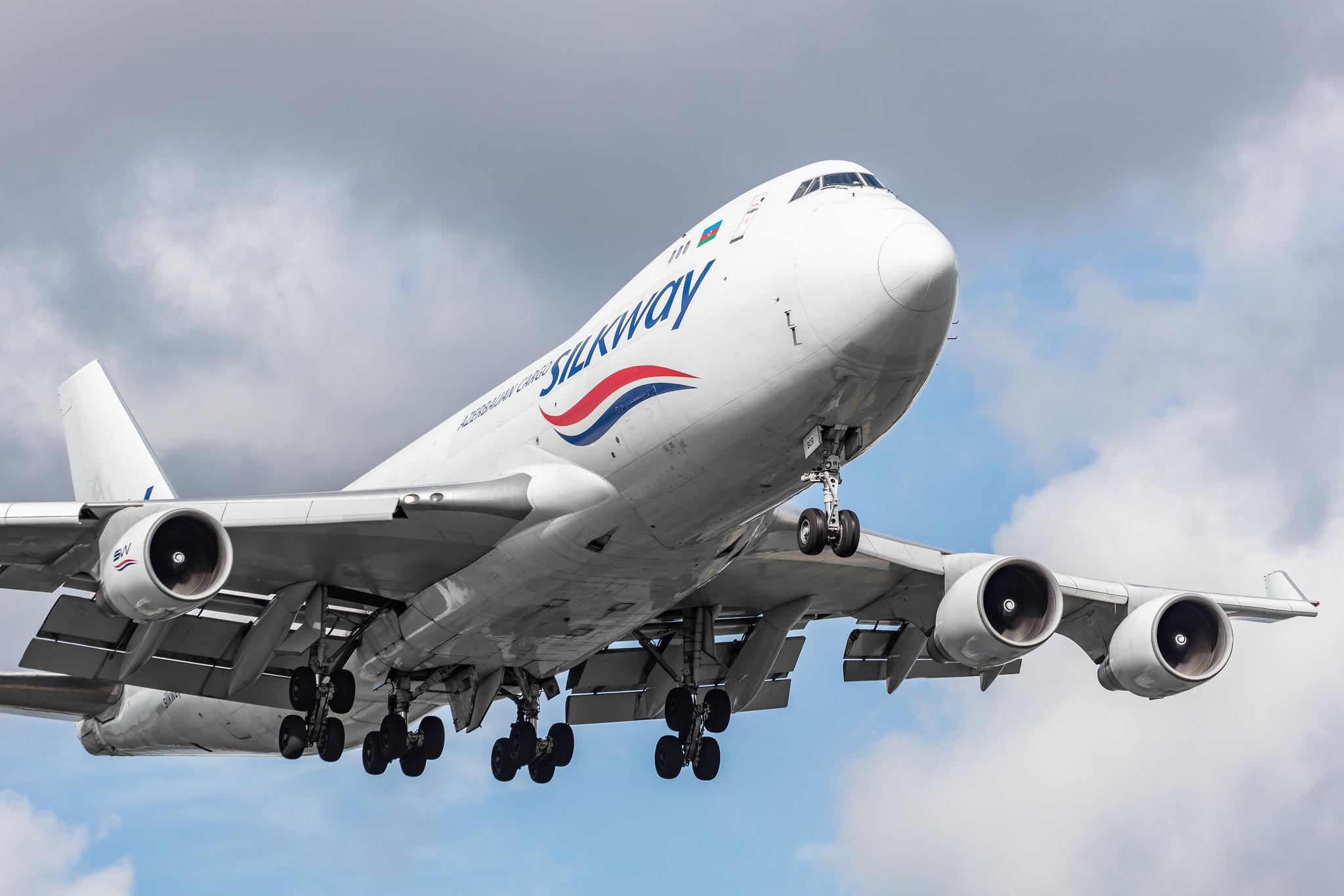 Amsterdam Airport Schiphol: Silk Way West Airlines (7L / AZG) |  Boeing 747-4H6(F) B744 | VP-BCR | MSN 28434