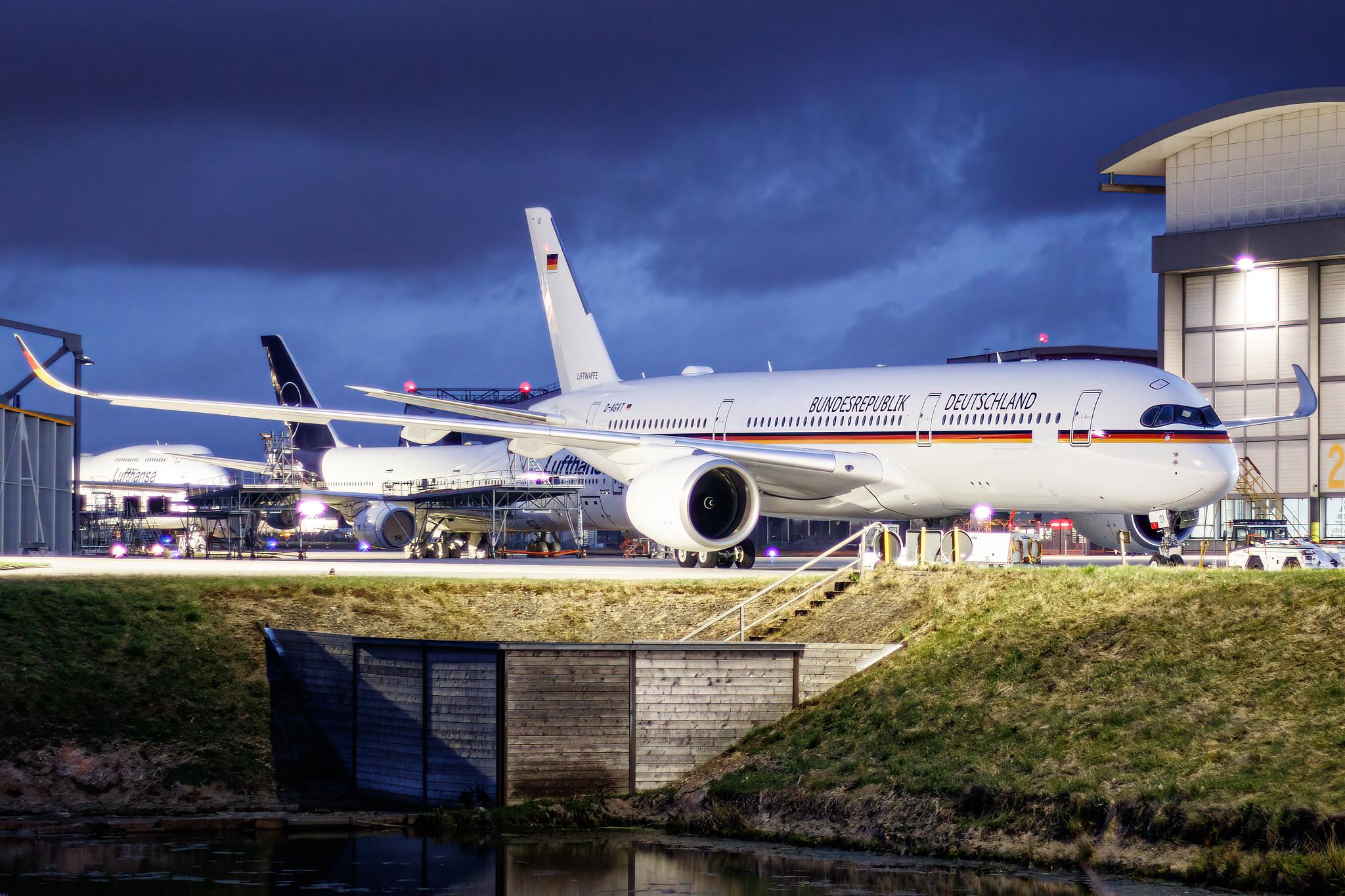 Hamburg Airport: German Air Force (/ GAF) |  Airbus A350-941CJ A359 | D-AGVT | MSN 468