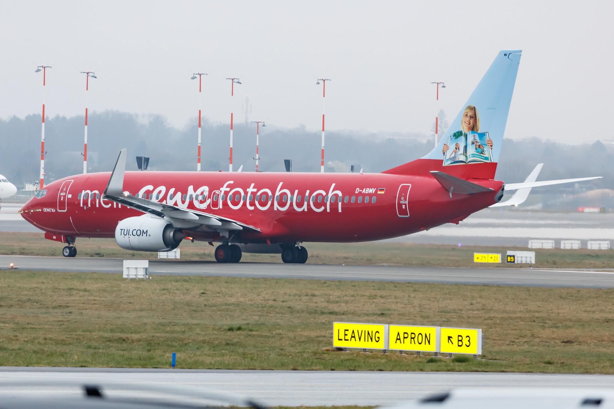 Hamburg Airport: TUI (X3 / TUI) |  Livery: Cewe Fotobuch Livery | Operator: TUI fly |  Boeing 737-86J B738 | D-ABMV | MSN 37785