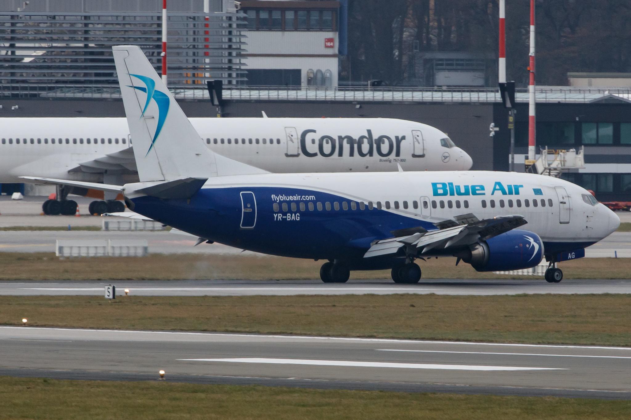 Hamburg Airport: Blue Air (0B / BLA) |  Boeing 737-5L9 B735 | YR-BAG | MSN 24778