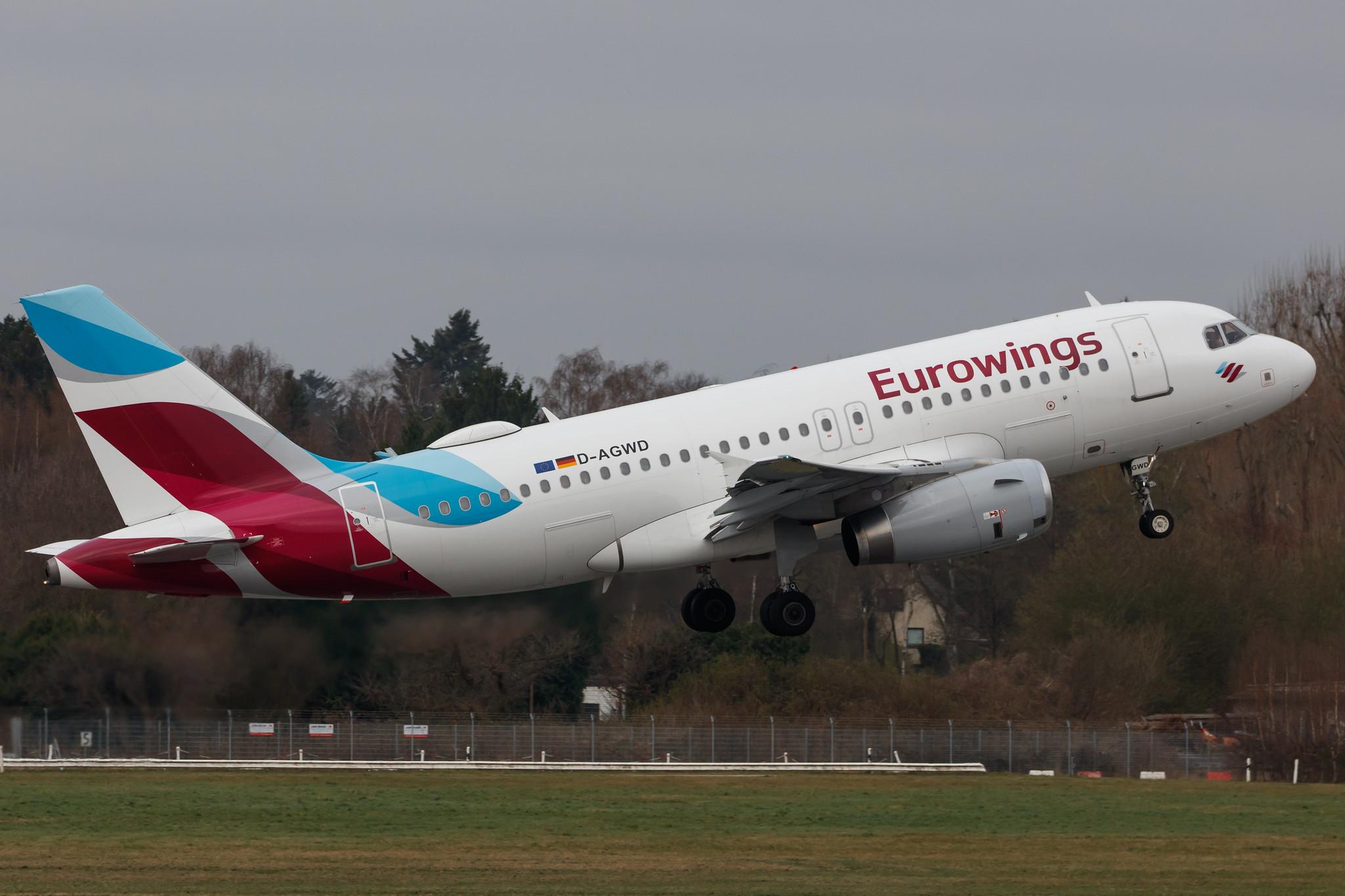 Hamburg Airport: Eurowings (EW / EWG) |  Airbus A319-132 A319 | D-AGWD | MSN 3011