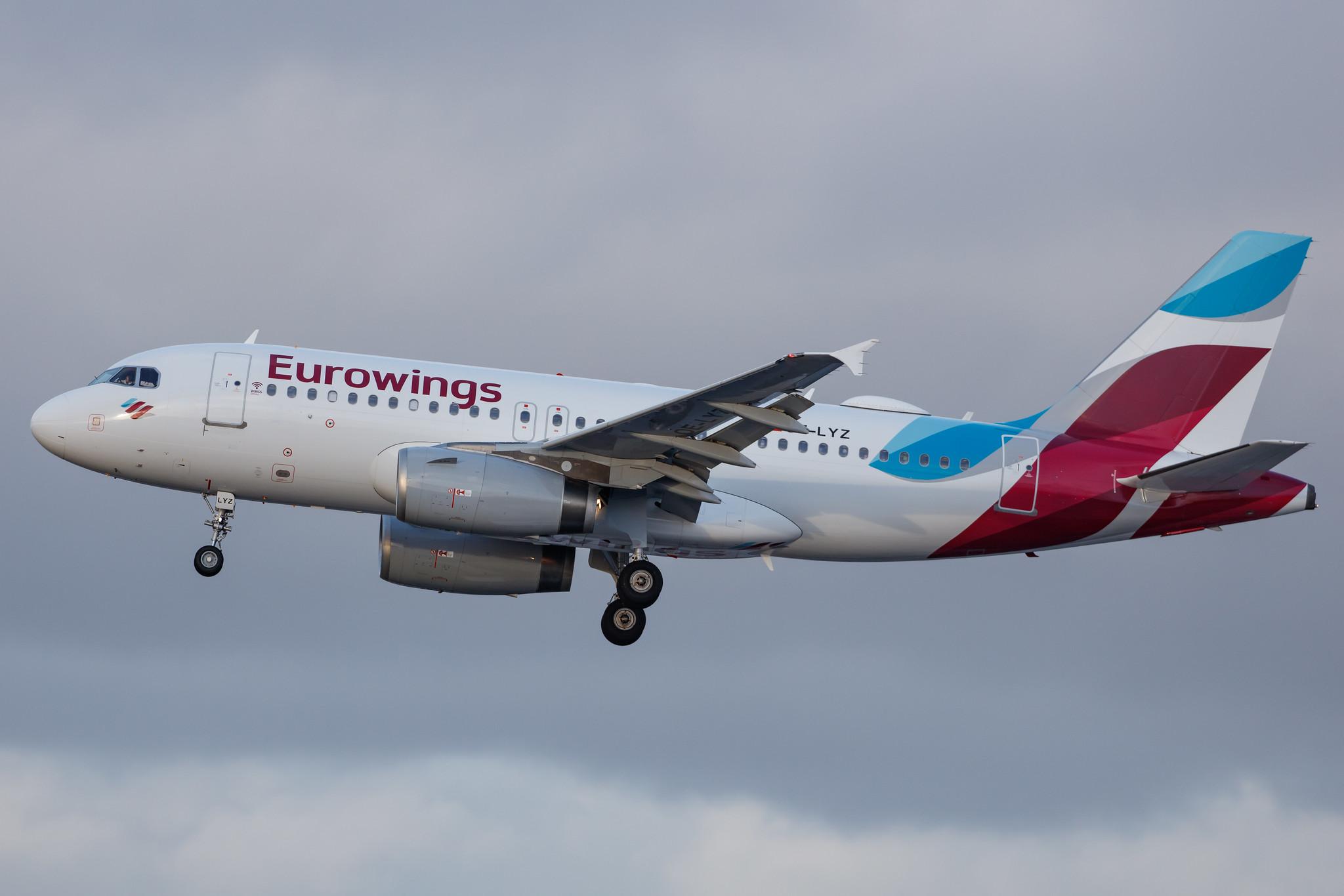 Hamburg Airport: Eurowings (EW / EWG) | Operator: Eurowings Europe |  Airbus A319-132 A319 | OE-LYZ | MSN 4227