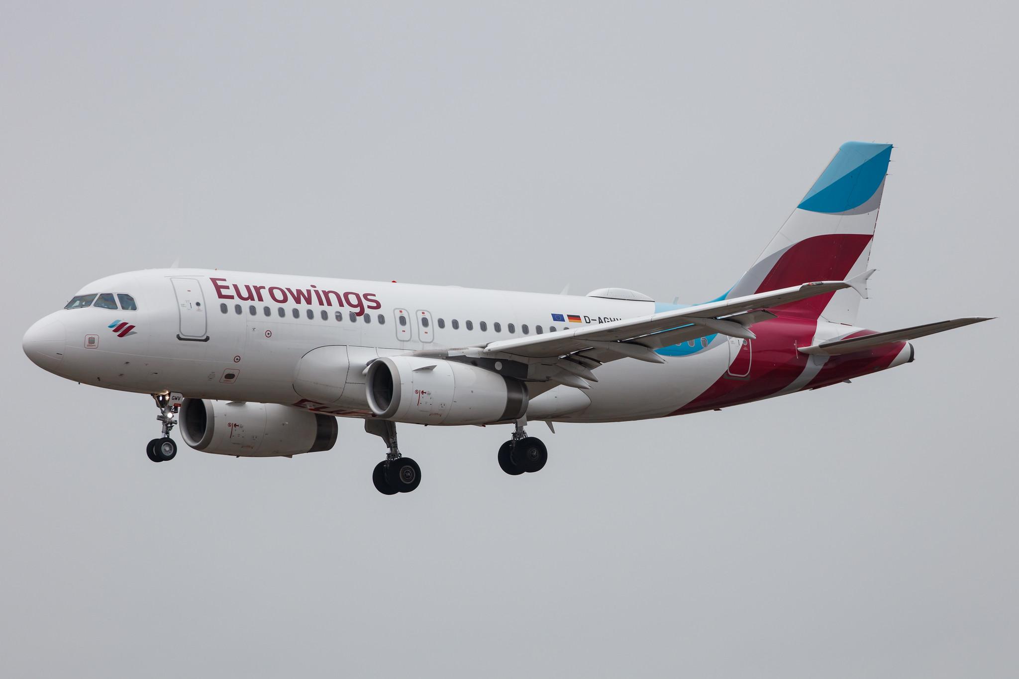 Hamburg Airport: Eurowings (EW / EWG) |  Airbus A319-132 A319 | D-AGWV | MSN 5467