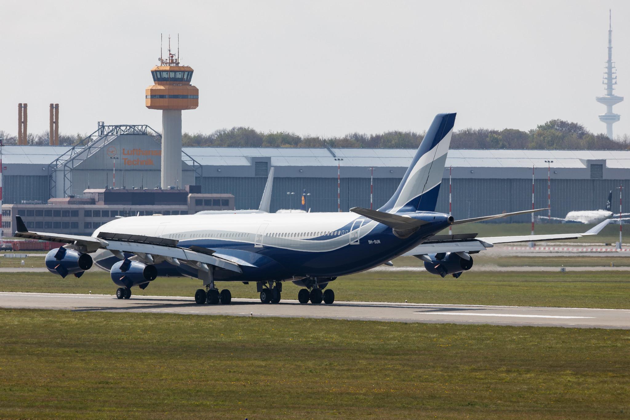 Hamburg Airport: Hi Fly (5K / HFY) | Operator: Hi Fly Malta |  Airbus A340-312 A343 | 9H-SUN | MSN 0367