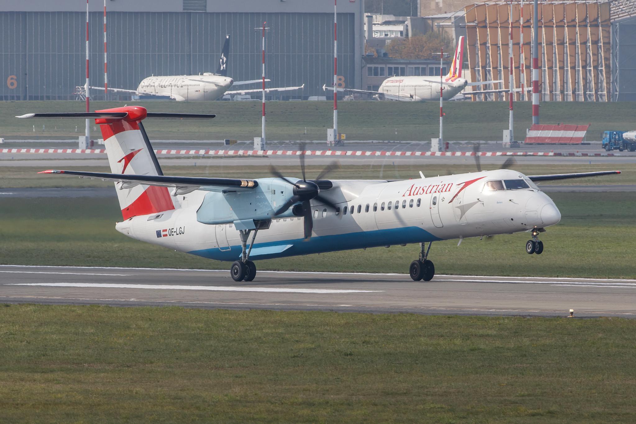 Hamburg Airport: Austrian Airlines (OS / AUA) |  De Havilland Canada Dash 8-400 DH8D | OE-LGJ | MSN 4104
