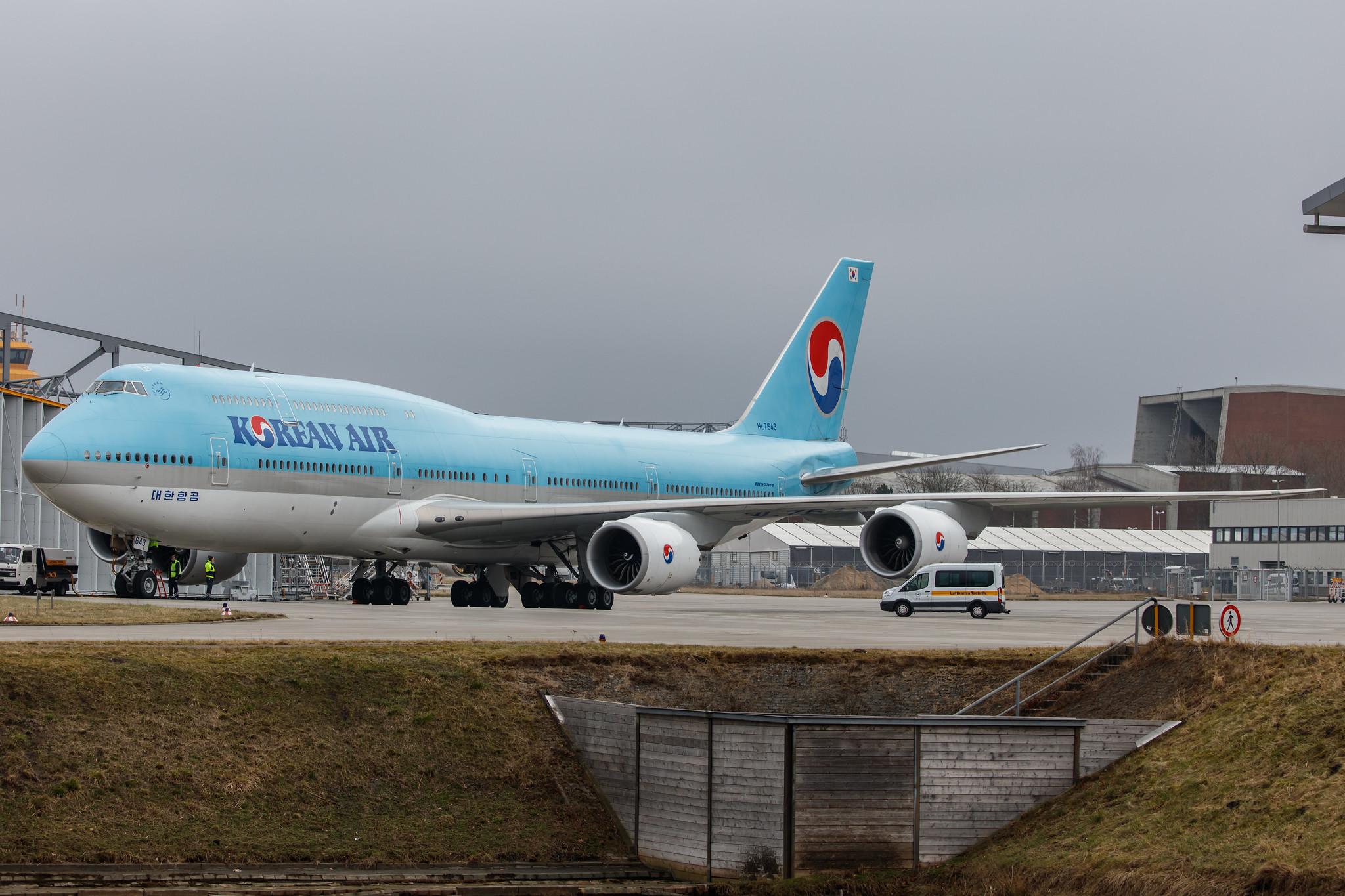 Hamburg Airport: Korean Air (KE / KAL) |  Boeing 747-8B5 B748 | HL7643 | MSN 60410
