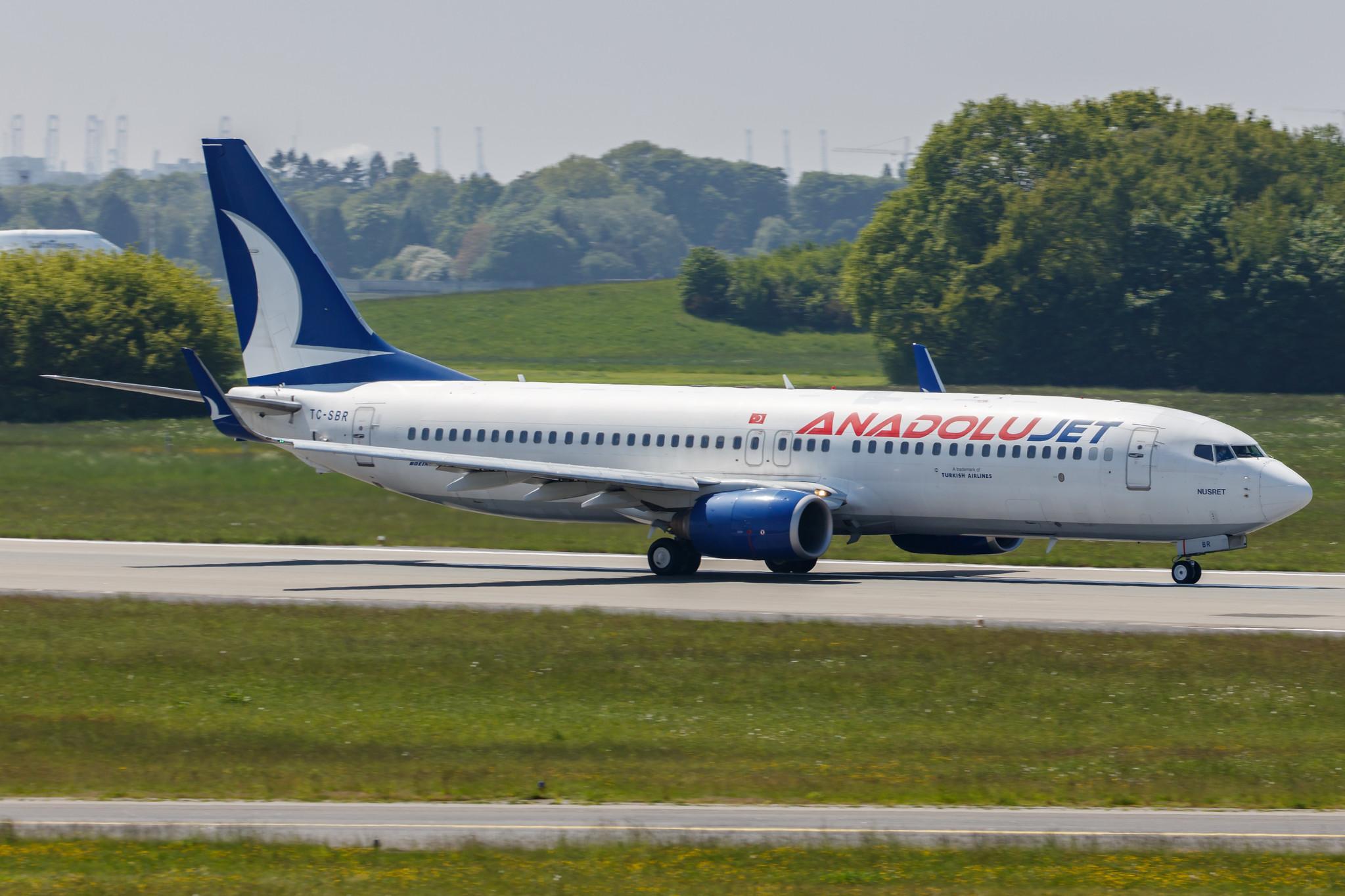 Hamburg Airport: AnadoluJet (TK / THY) | Operator: SunExpress |  Boeing 737-86N B738 | TC-SBR | MSN 32693