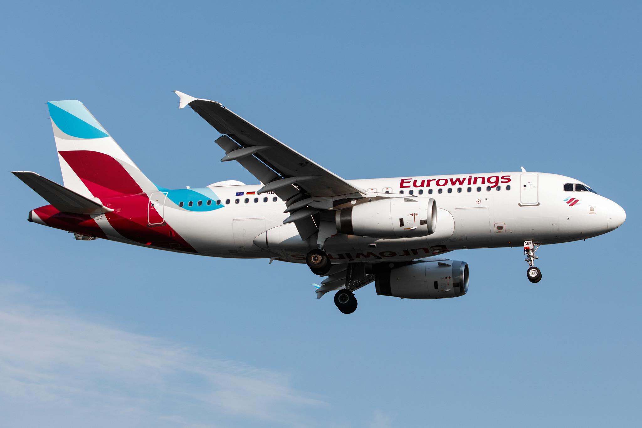 Hamburg Airport: Eurowings (EW / EWG) |  Airbus A319-132 A319 | D-AGWF | MSN 3172
