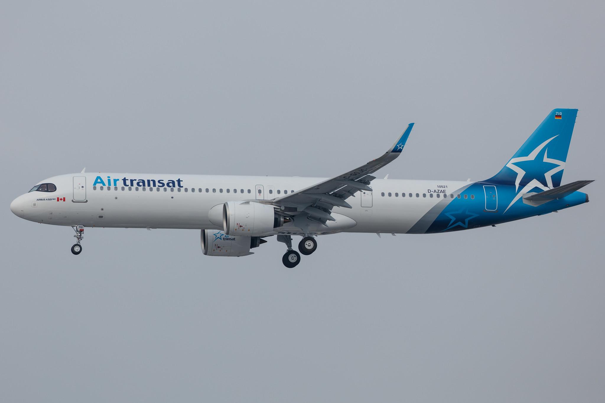 Hamburg Airport: Air Transat (TS / TSC) |  Airbus A321-271NX A21N | D-AZAE | MSN 10521