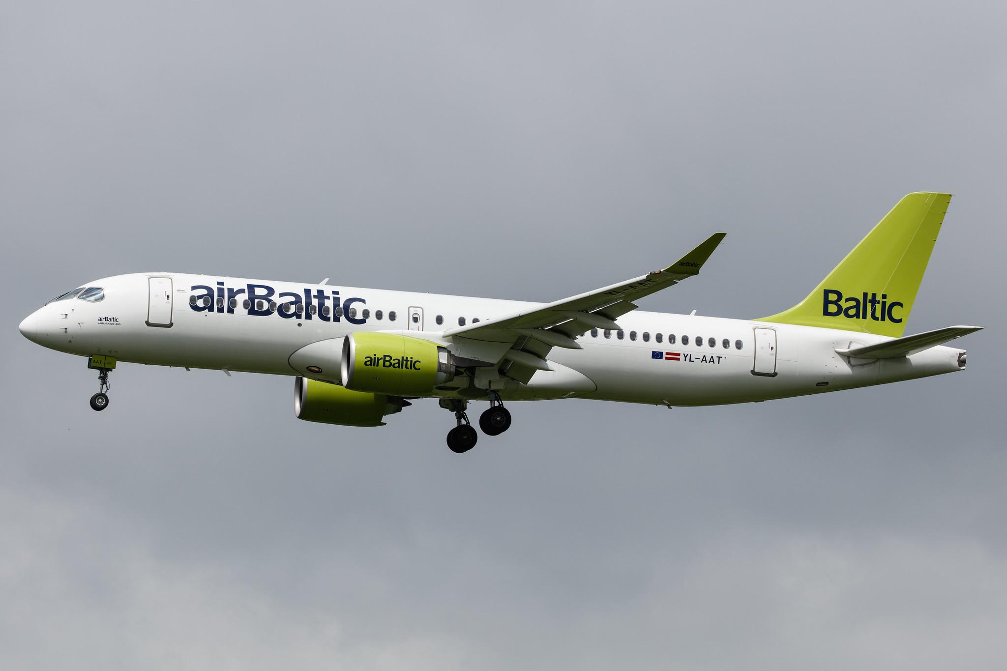 Hamburg Airport: Air Baltic (BT / BTI) |  Airbus A220-300 BCS3 | YL-AAT | MSN 55055