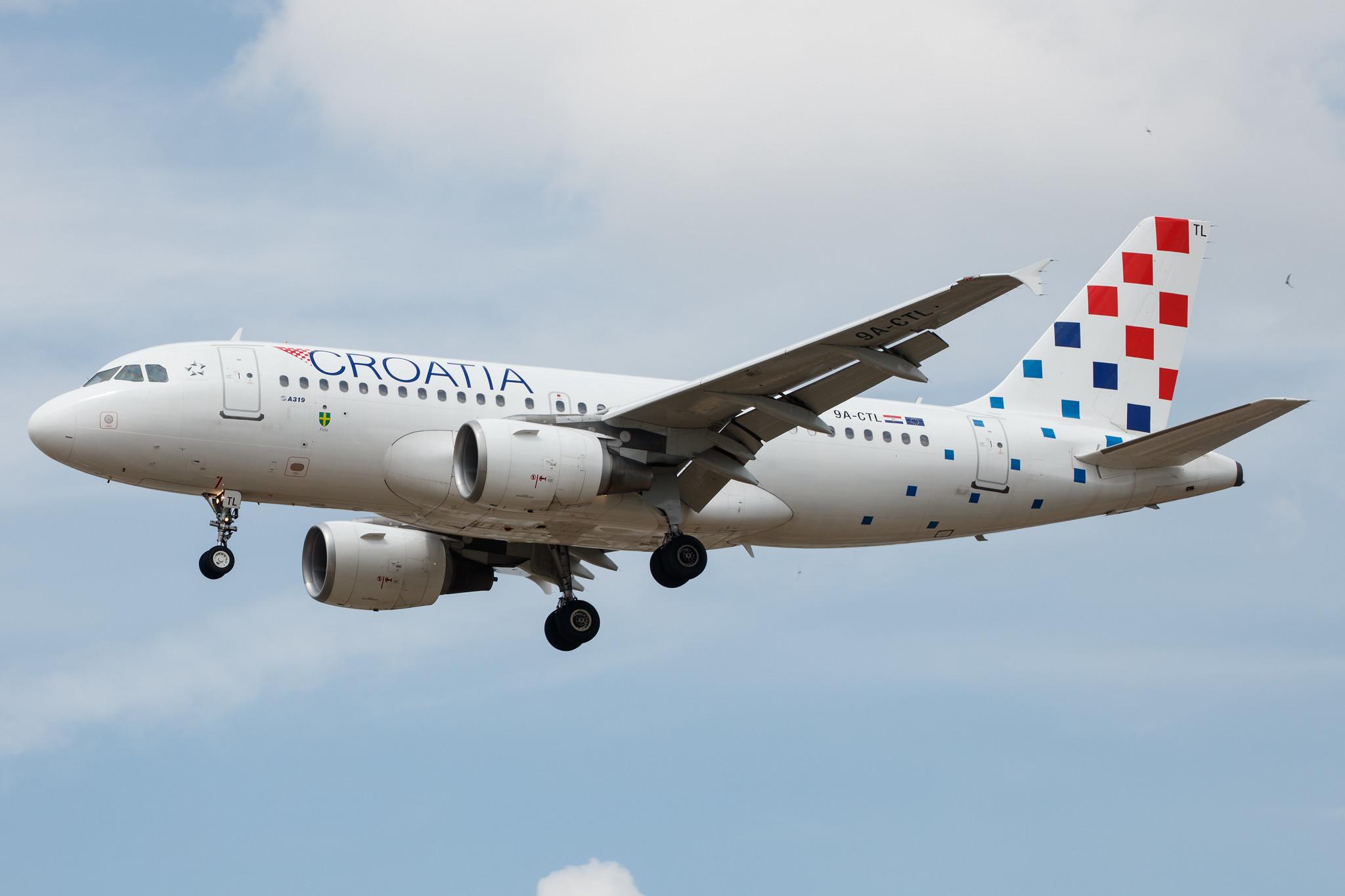 Frankfurt Airport: Croatia Airlines (OU / CTN) |  Airbus A319-112 A319 | 9A-CTL | MSN 1252