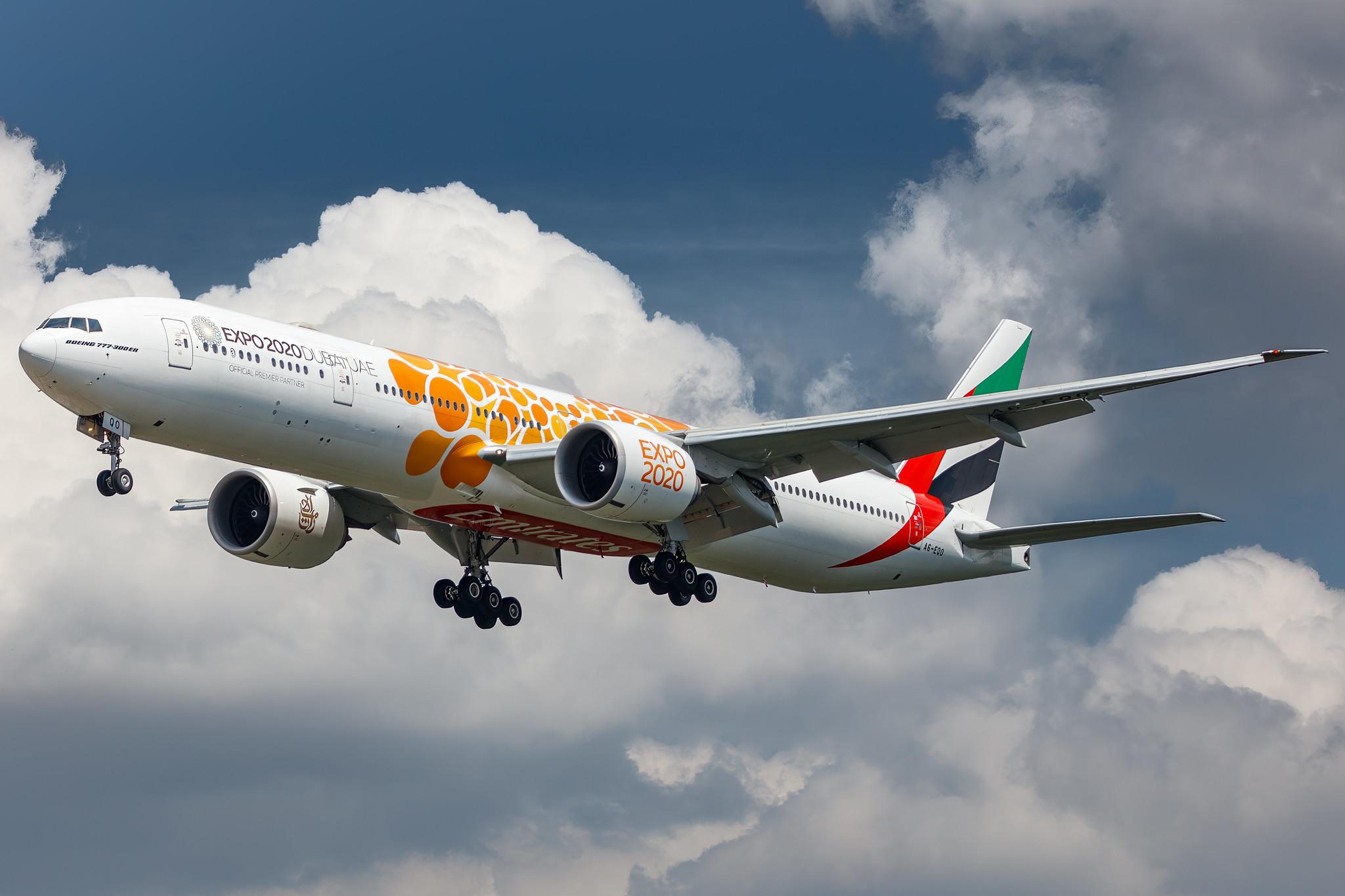 Frankfurt Airport: Emirates (EK / UAE) |  Livery: Expo 2020 - Opportunity Livery |  Boeing 777-300(ER) B77W | A6-EQO | MSN 42364