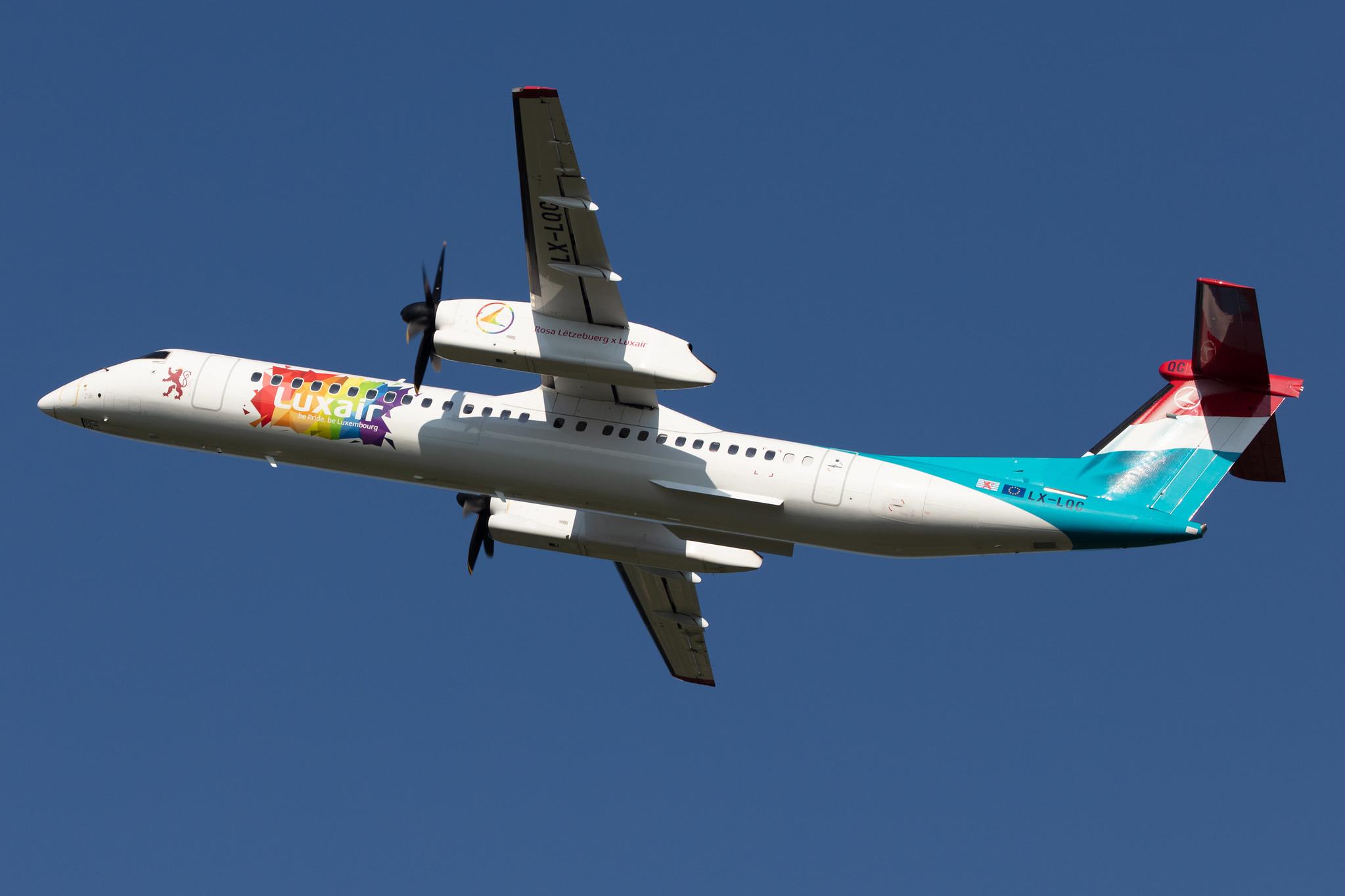 Hamburg Airport: Luxair (LG / LGL) |  Livery: Be pride, be Luxembourg Livery |  De Havilland Canada Dash 8-400 DH8D | LX-LQC | MSN 4513