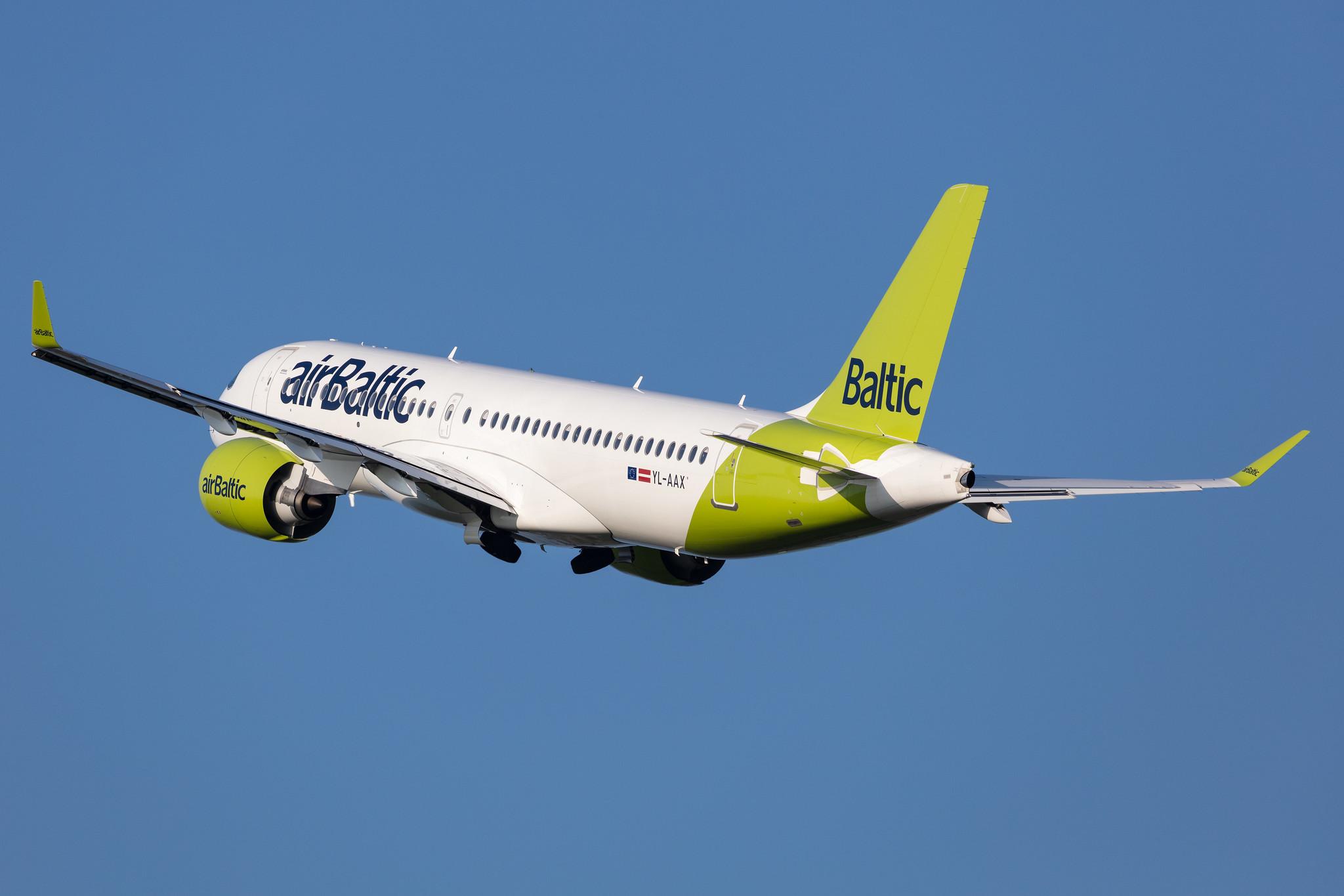 Amsterdam Schiphol: Air Baltic (BT / BTI) |  Airbus A220-300 BCS3 | YL-AAX | MSN 55094