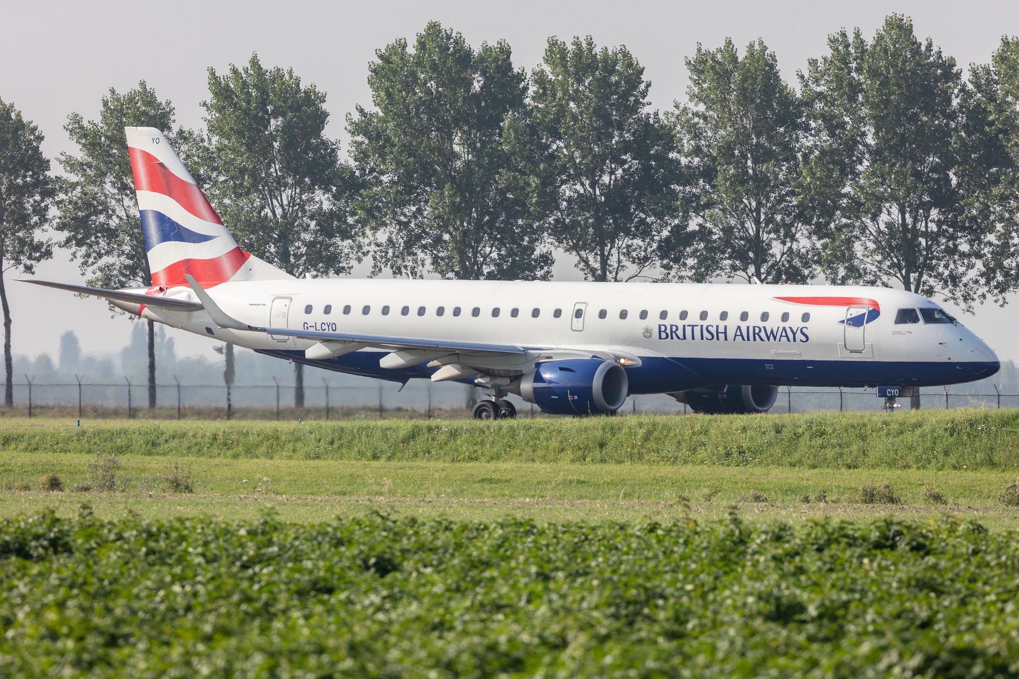 Amsterdam Schiphol: British Airways (BA / BAW) | Operator: BA CityFlyer |  Embraer E190SR E190 | G-LCYO | MSN 19000430