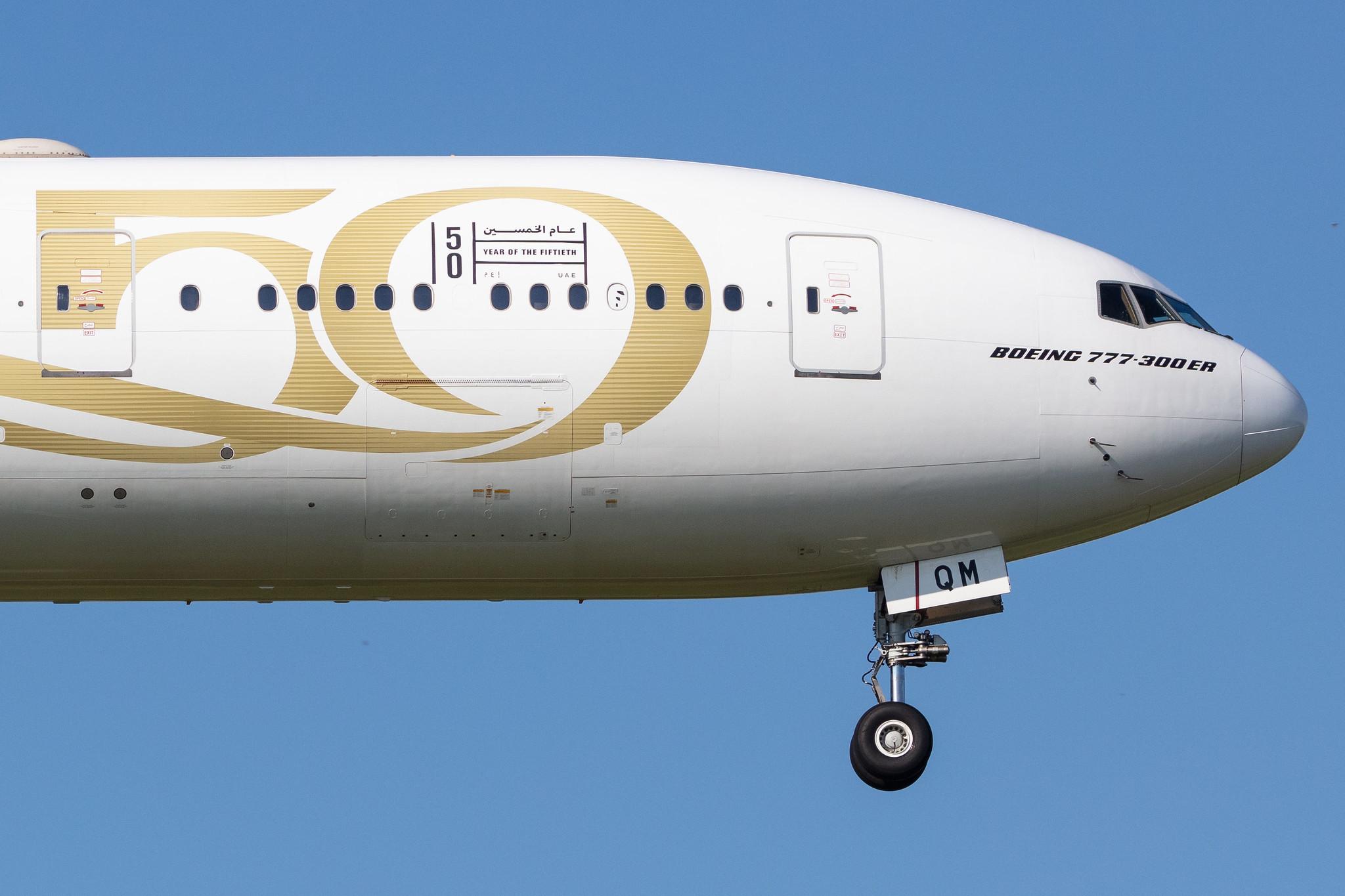 Hamburg Airport: Emirates (EK / UAE) |  Livery: Year of the Fiftieth Livery |  Boeing 777-31H(ER) B77W | A6-EQM | MSN 42361