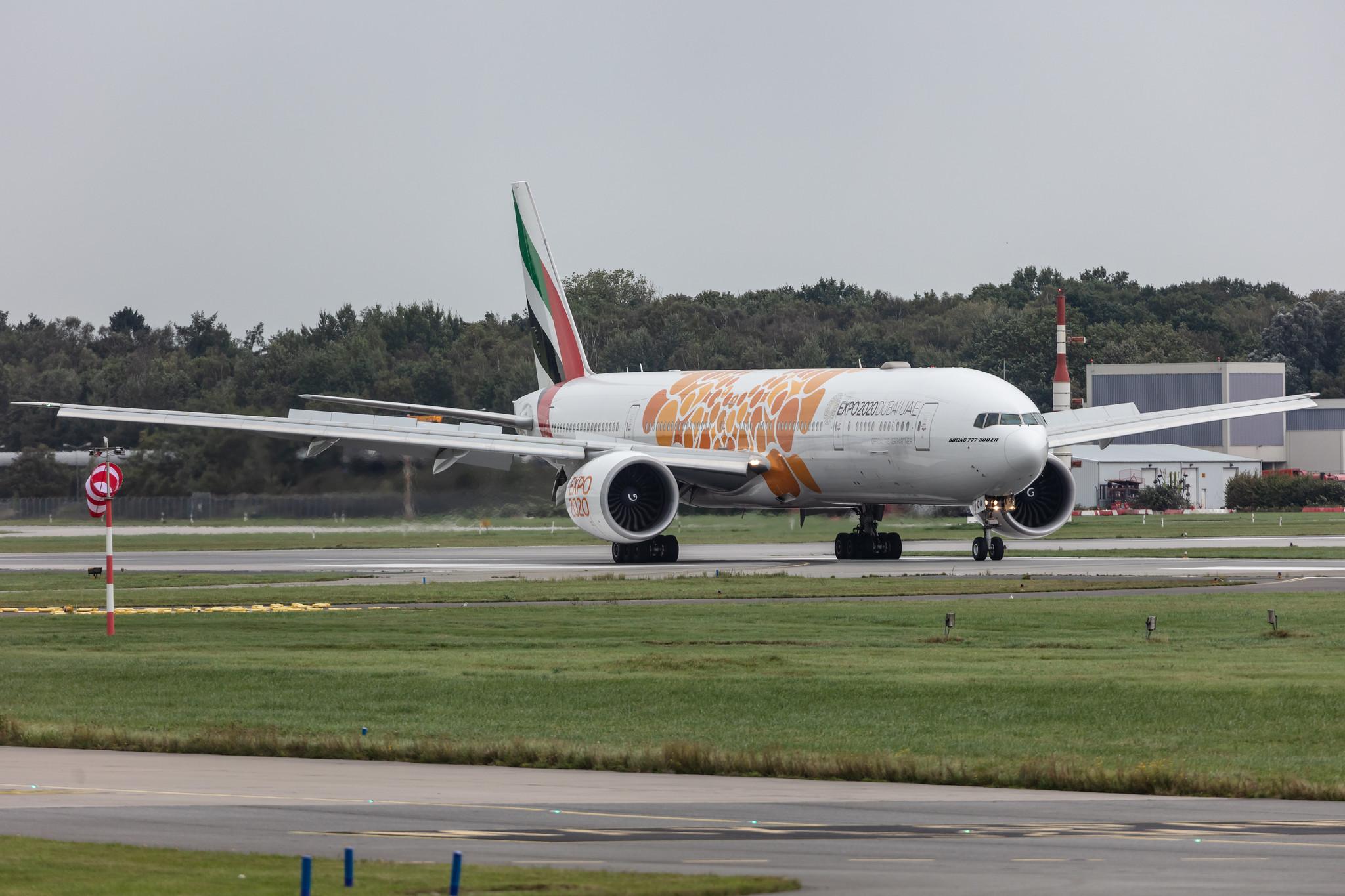 Hamburg Airport: Emirates (EK / UAE) |  Livery: Expo 2020 - Opportunity Livery |  Boeing 777-300(ER) B77W | A6-EQO | MSN 42364