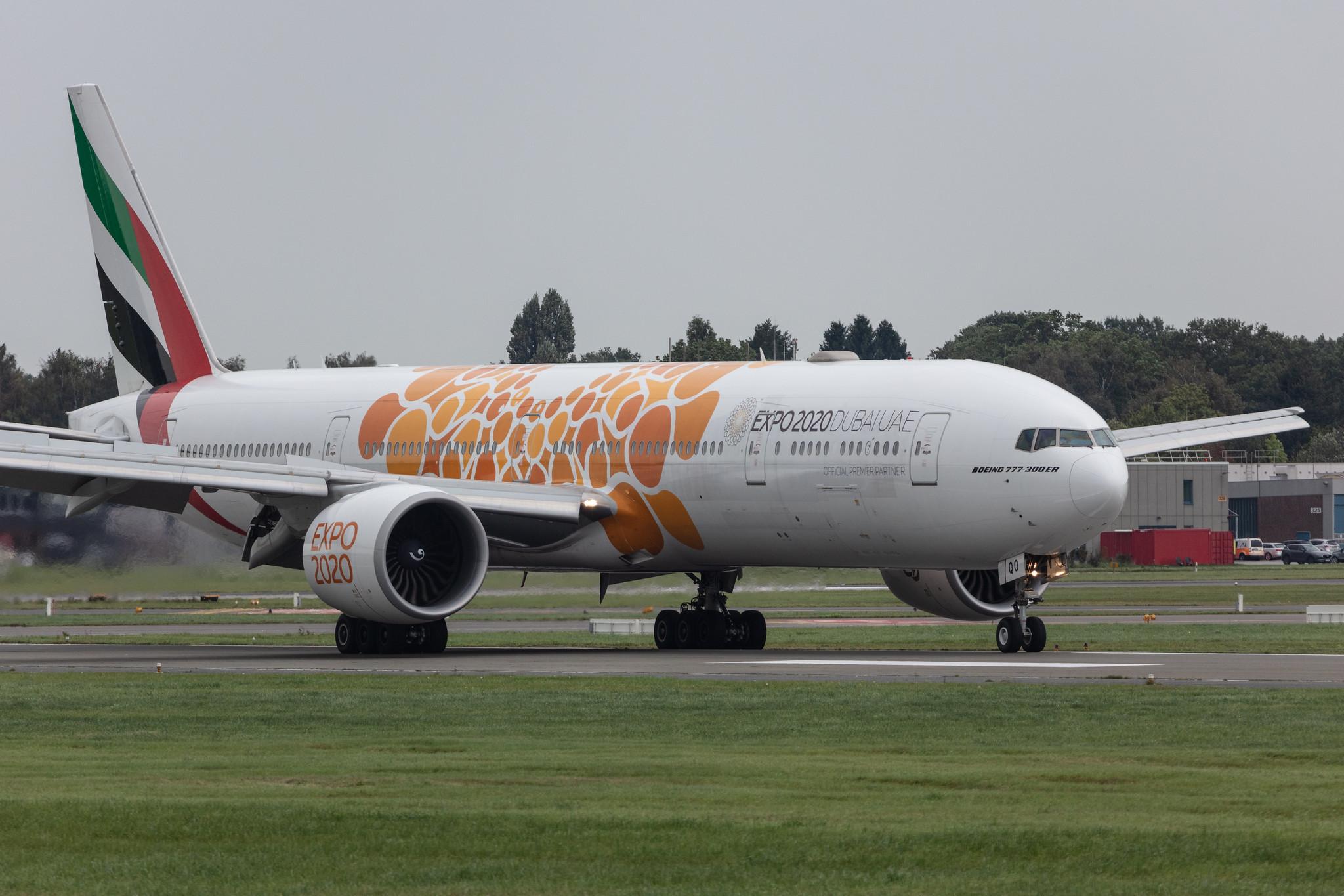 Hamburg Airport: Emirates (EK / UAE) |  Livery: Expo 2020 - Opportunity Livery |  Boeing 777-300(ER) B77W | A6-EQO | MSN 42364