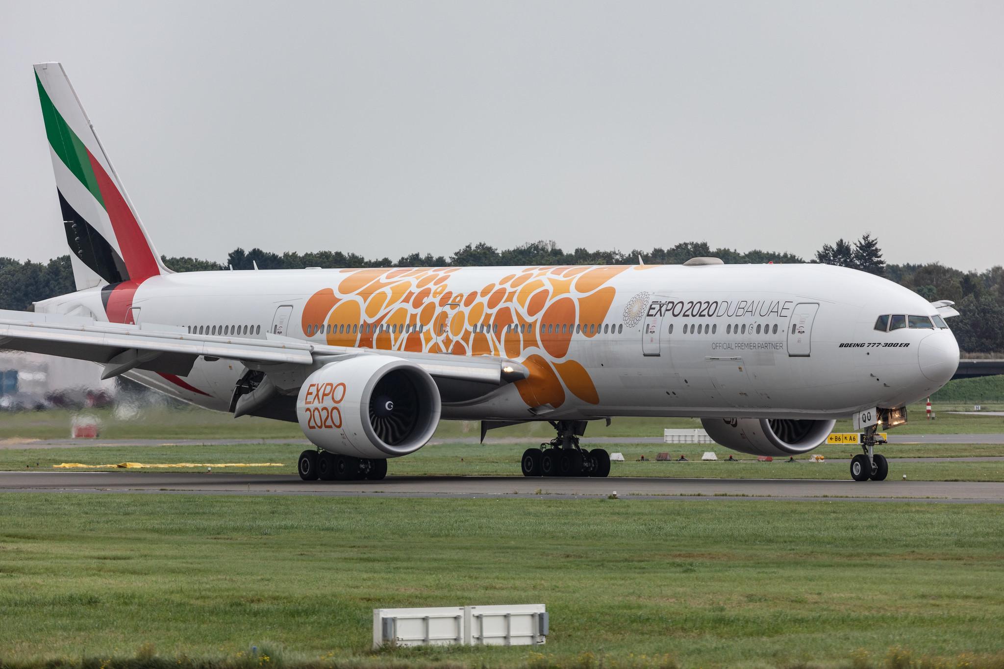 Hamburg Airport: Emirates (EK / UAE) |  Livery: Expo 2020 - Opportunity Livery |  Boeing 777-300(ER) B77W | A6-EQO | MSN 42364