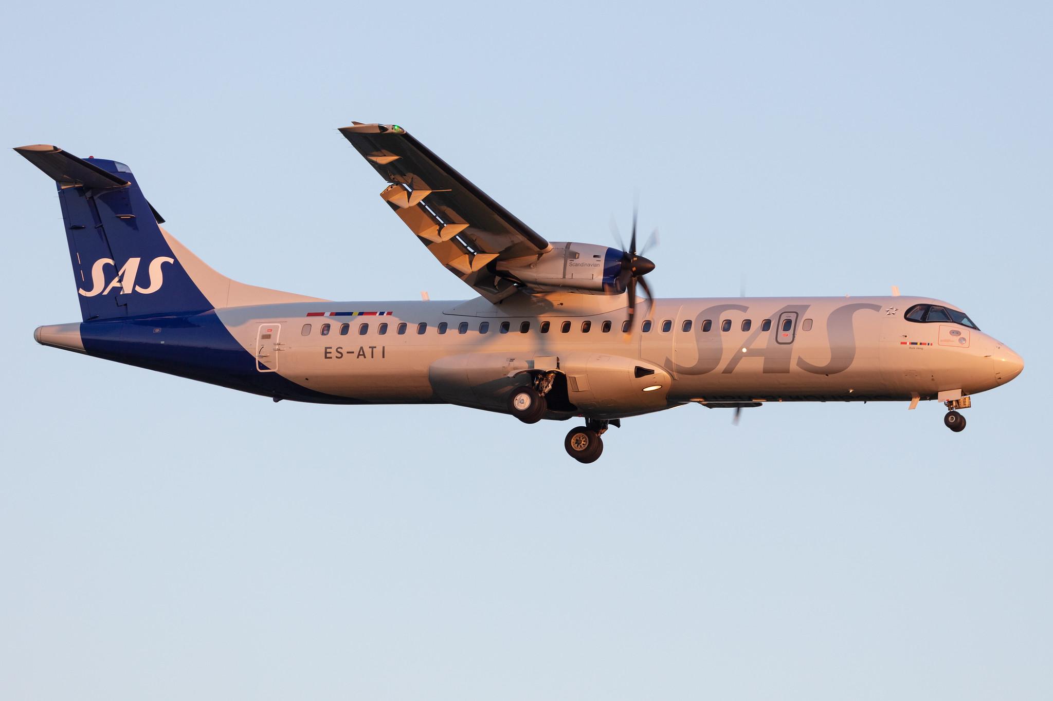 Hamburg Airport: SAS (SK / SAS) | Operator: Xfly |  ATR 72-600 AT76 | ES-ATI | MSN 1075