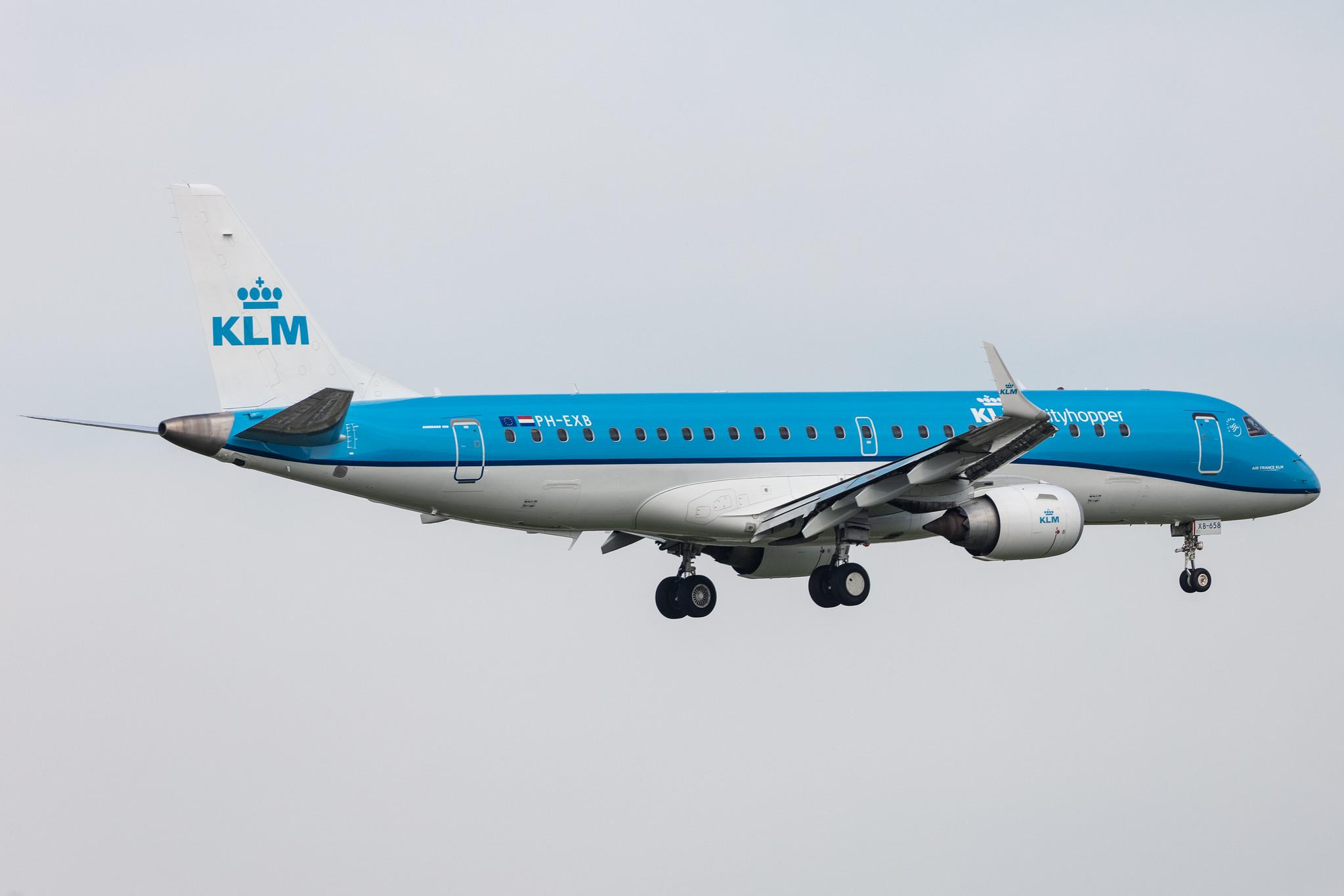 Amsterdam Schiphol: KLM (KL / KLM) | Operator: KLM Cityhopper |  Embraer E190STD E190 | PH-EXB | MSN 19000658