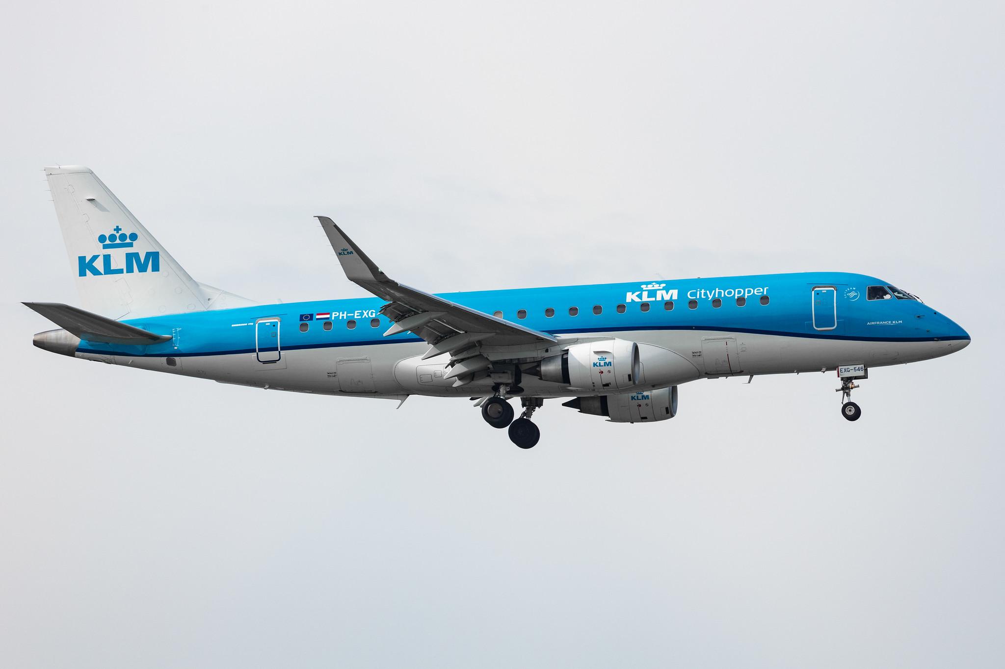Amsterdam Schiphol: KLM (KL / KLM) | Operator: KLM Cityhopper |  Embraer E175STD E75L | PH-EXG | MSN 17000546