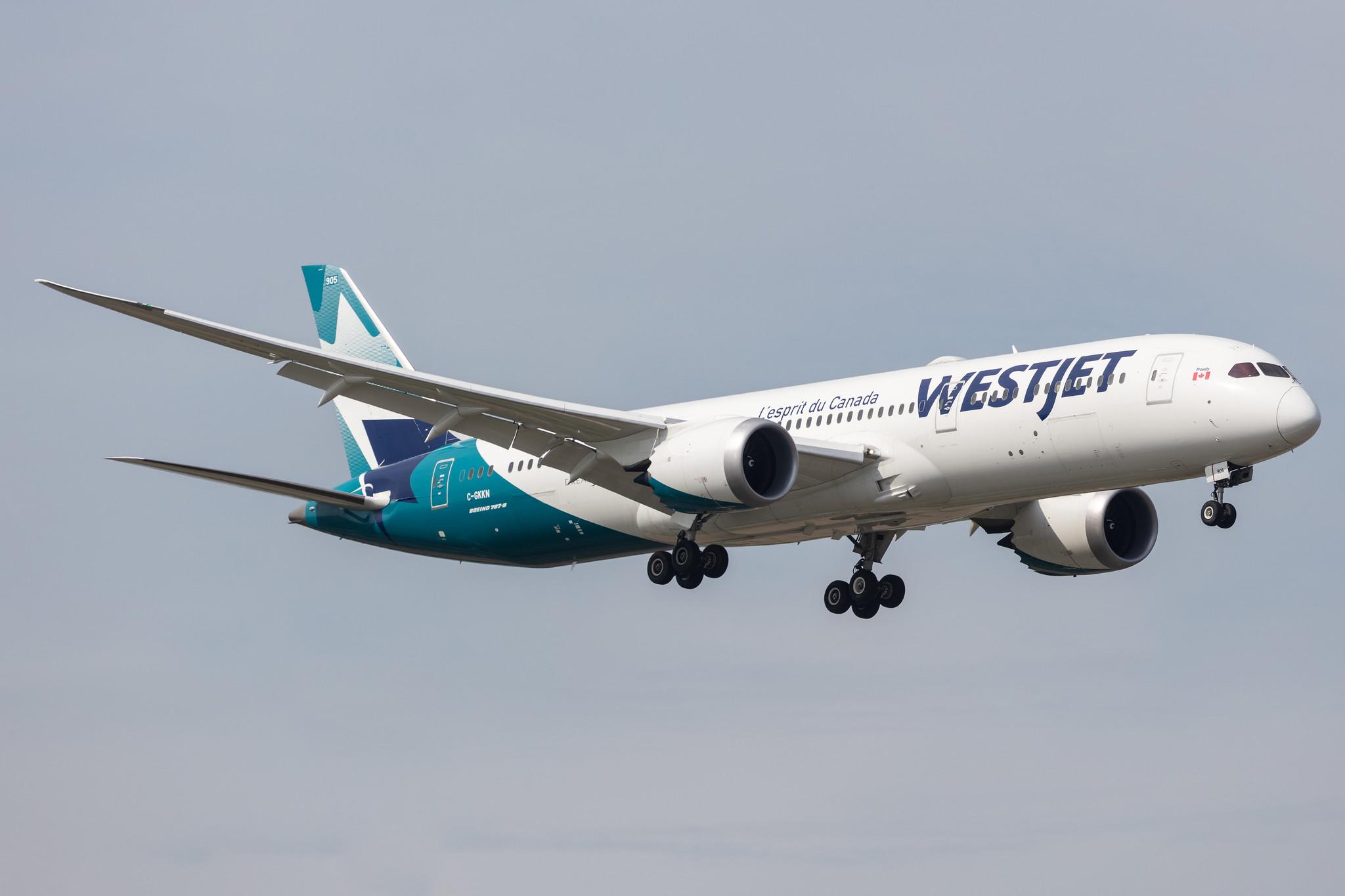 Amsterdam Schiphol: WestJet (WS / WJA) |  Boeing 787-9 Dreamliner B789 | C-GKKN | MSN 64977