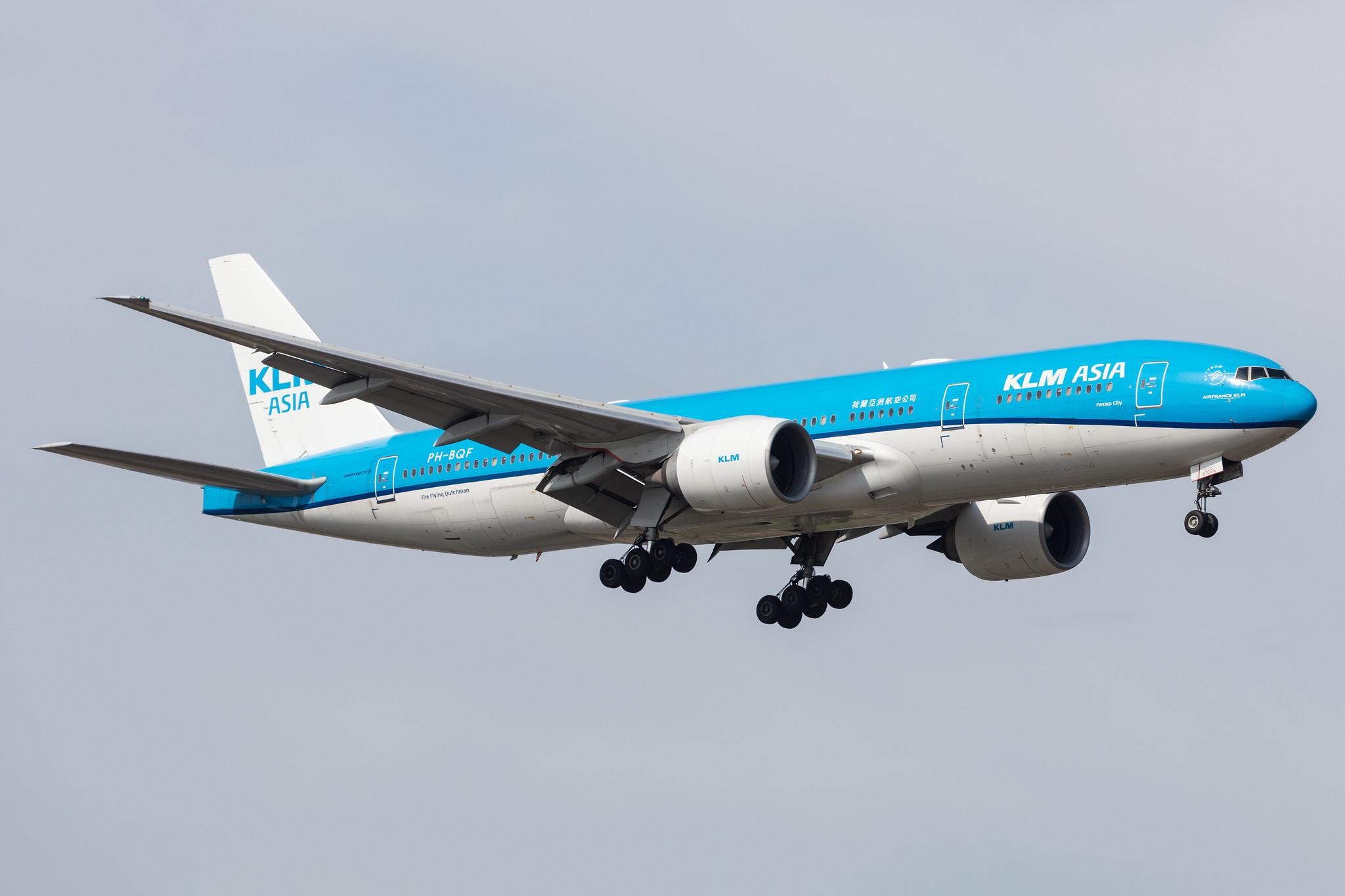 Amsterdam Schiphol: KLM (KL / KLM) |  Boeing 777-206(ER) B772 | PH-BQF | MSN 29398
