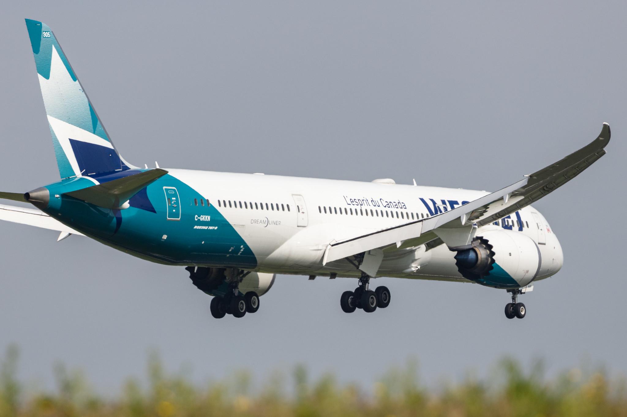 Amsterdam Schiphol: WestJet (WS / WJA) |  Boeing 787-9 Dreamliner B789 | C-GKKN | MSN 64977