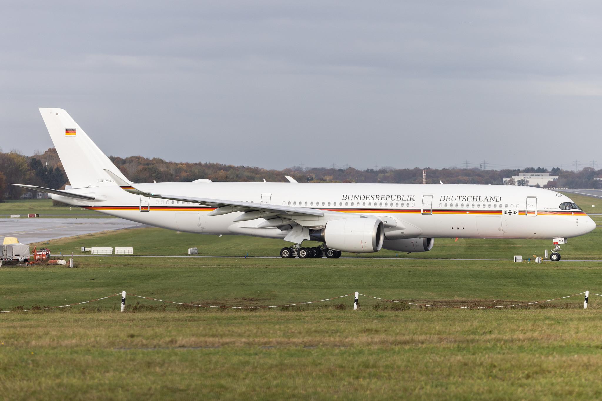 Hamburg Airport: Hamburg Airport: German Air Force  (/ GAF) | Airbus A350-941 A359  | 10+03 | MSN 416