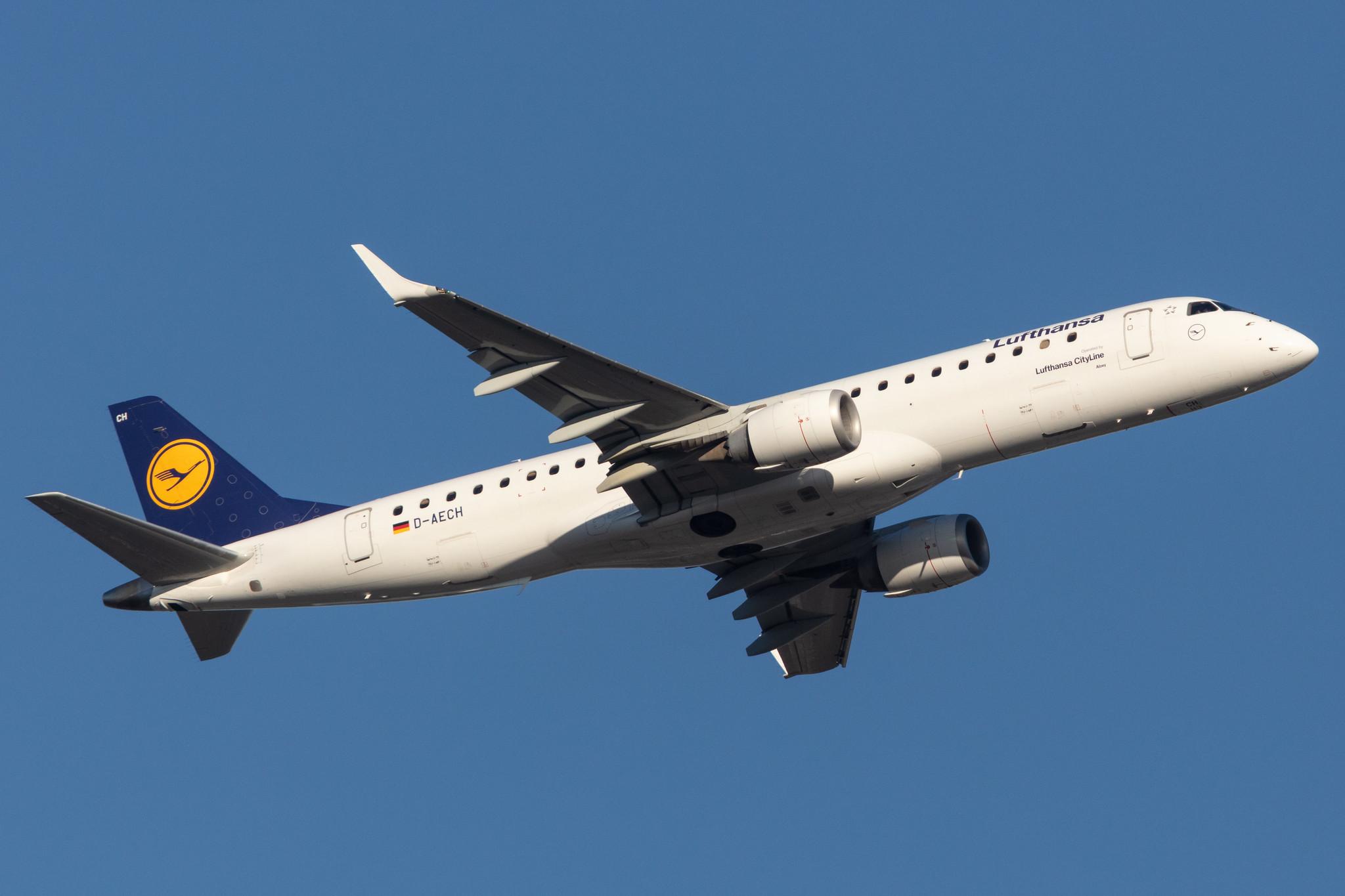 Frankfurt Airport: Lufthansa (LH / DLH) | Operator: Lufthansa CityLine |  Embraer E190LR E190 | D-AECH | MSN 19000376